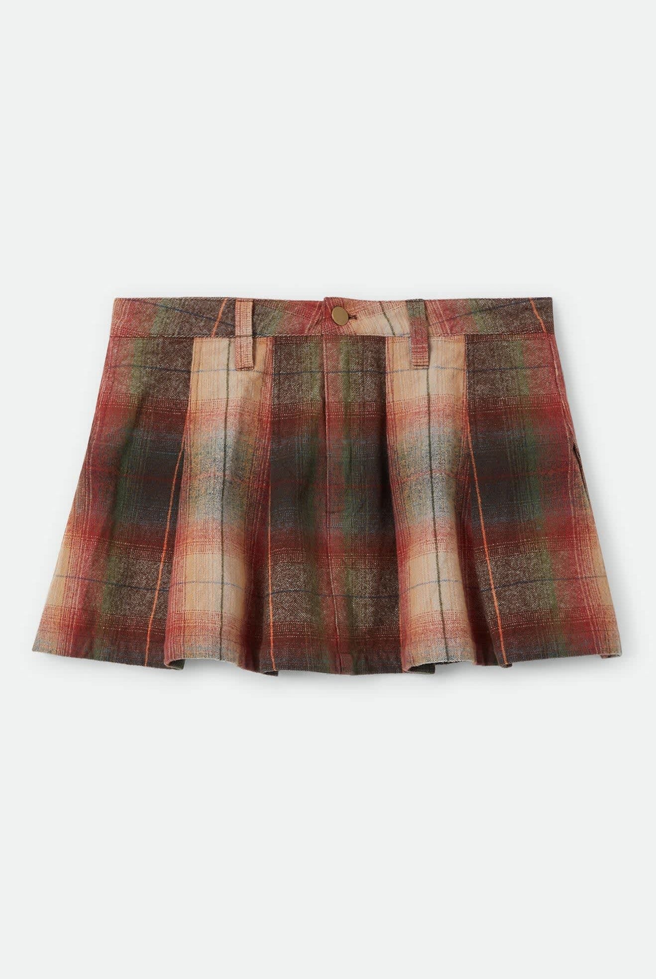 Women's Pleated Mini Skirt in the color Multi Shadow - Front Product Laydown Image