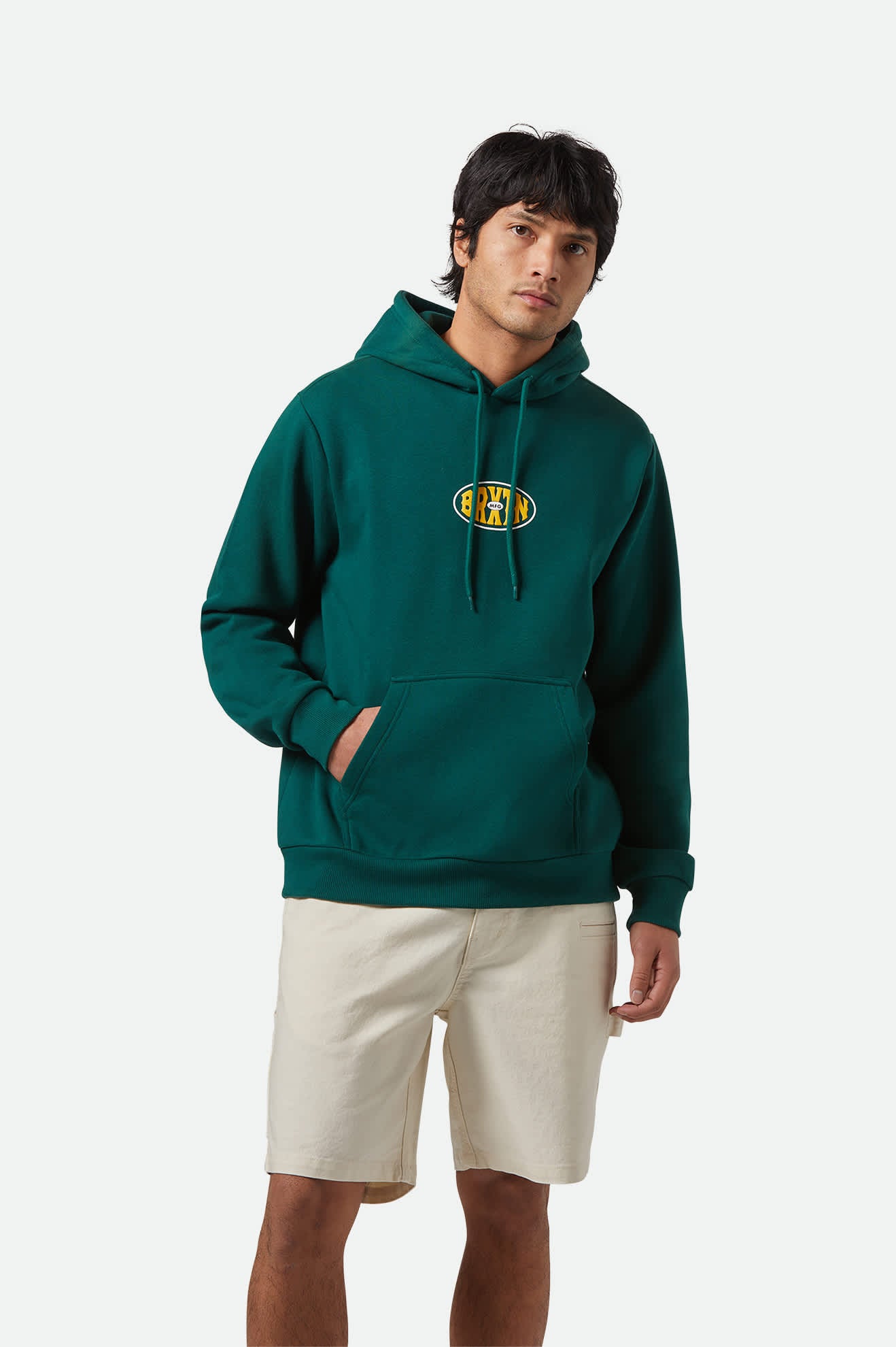 Men's Largo Hoodie in the color Deep Emerald - Men's Front View