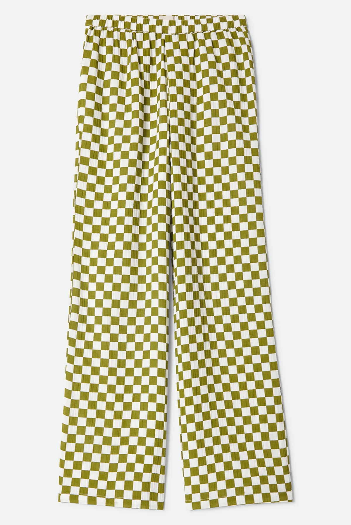 Women's The Lola Lounge Pant in the color Sublime Green Checkerboard - Front Product Laydown Image