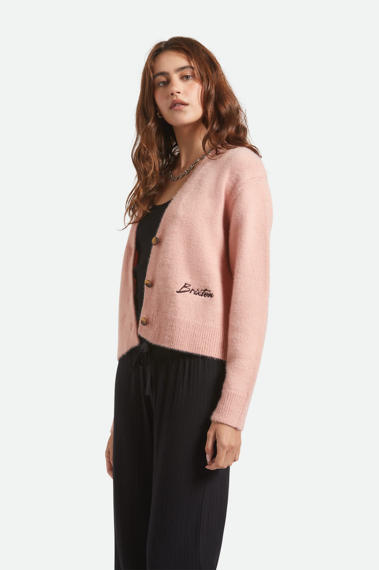 Women's Town Cardigan in the color Mellow Rose - Women's Side View