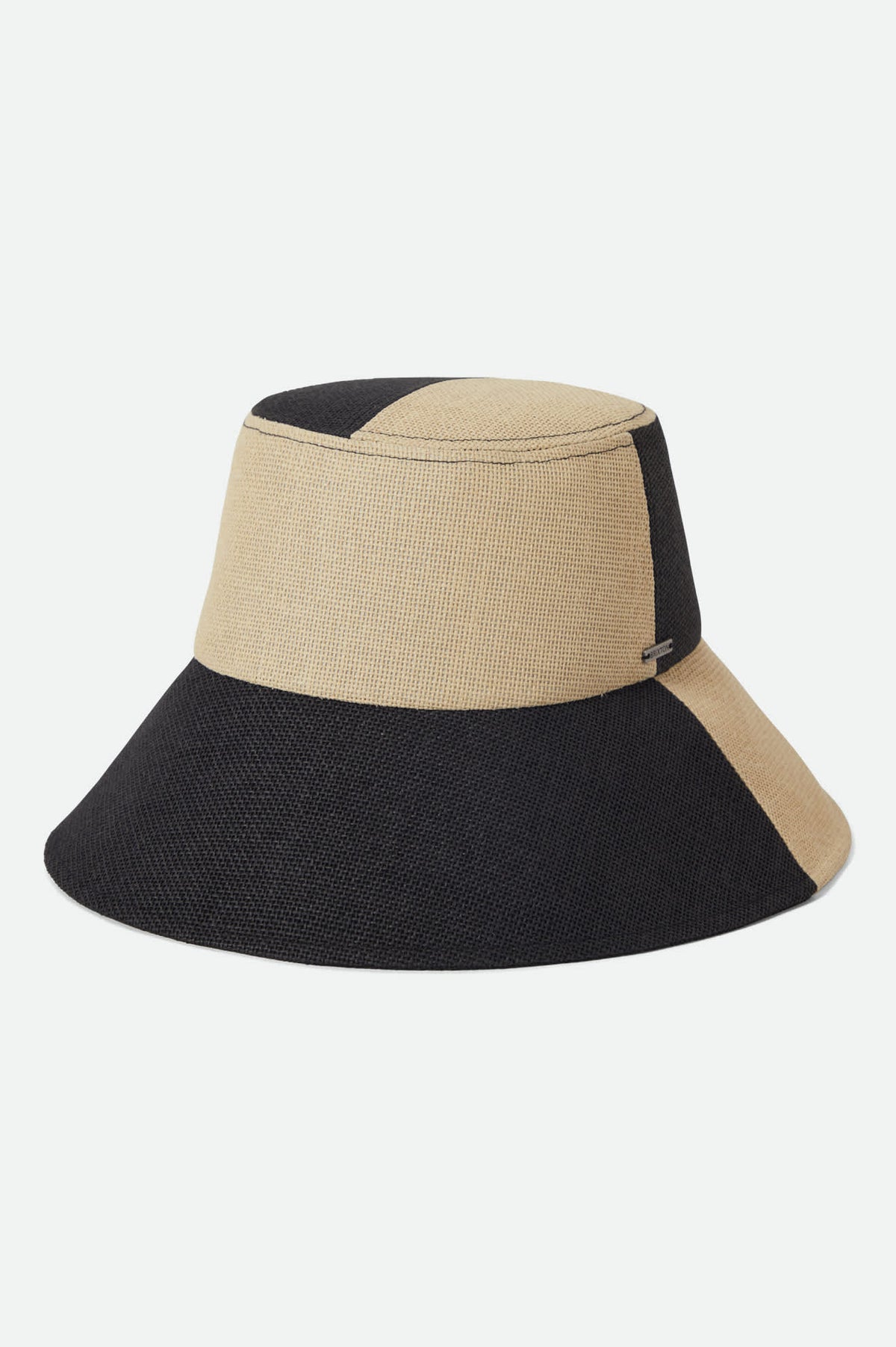 Women's Harmony Packable Bucket Hat in the color Natural/Black - Front Product View