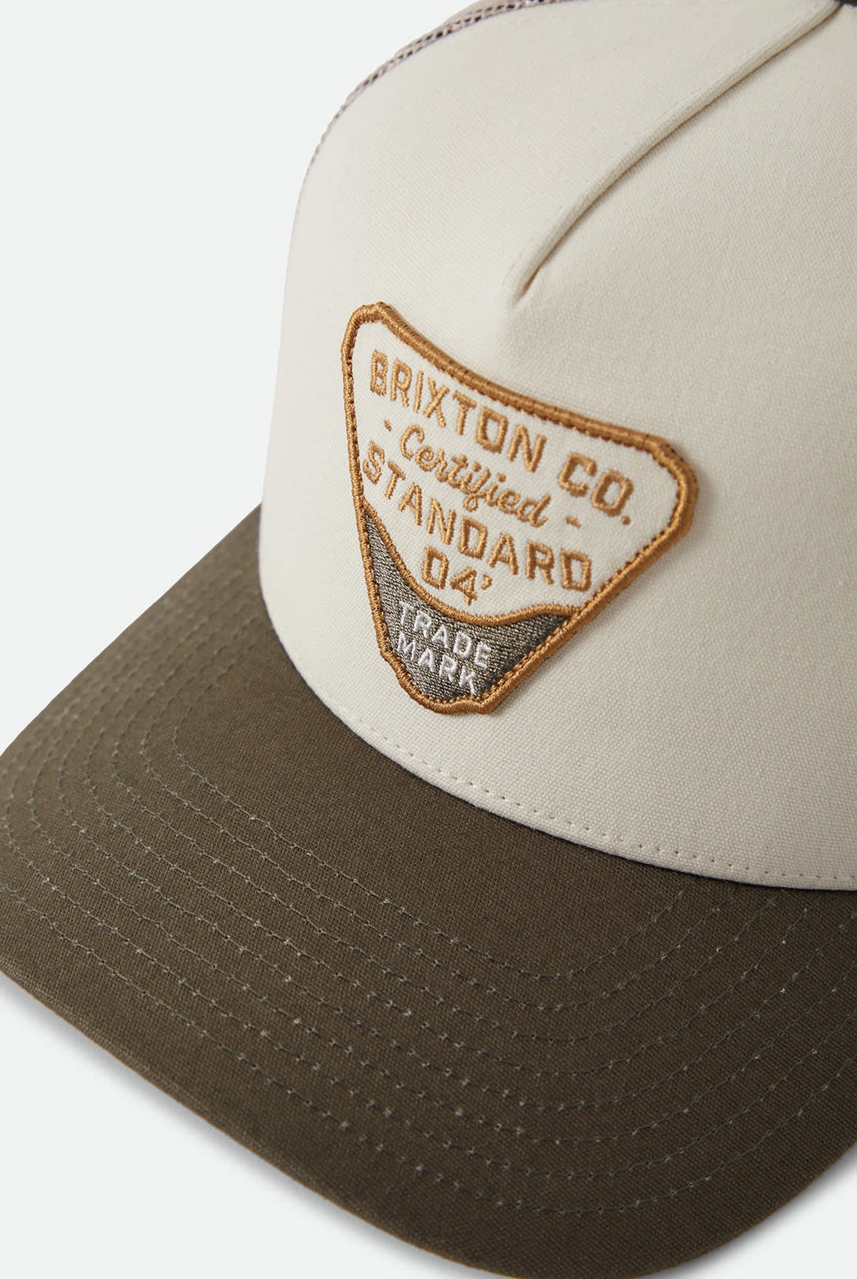 Unisex Blighton Trucker Hat in the color Whitecap/Dark Olive - Additional Laydown image