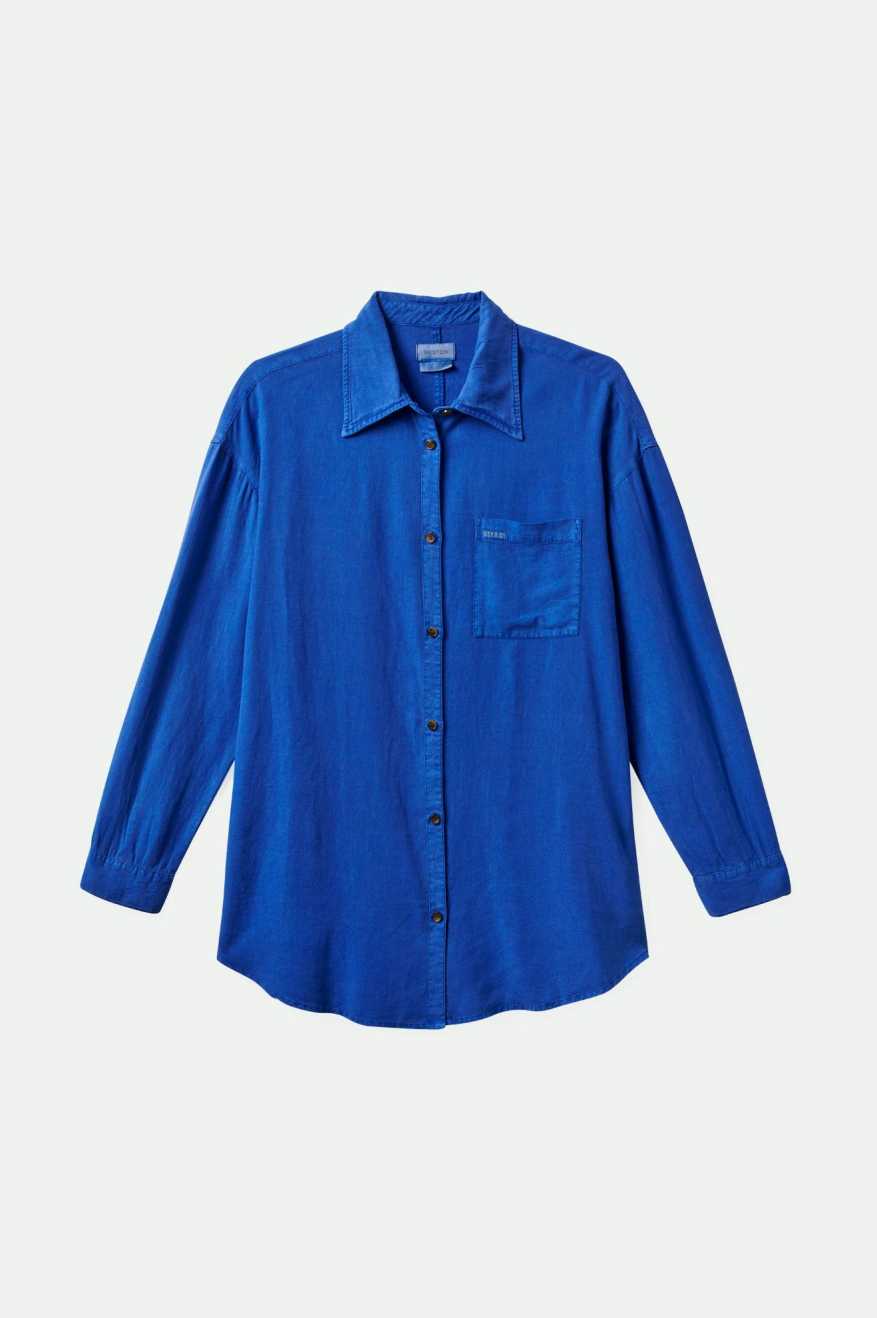 Brixton Women's Vintage Linen L/S Woven Shirtdress - Surf The Web | Profile