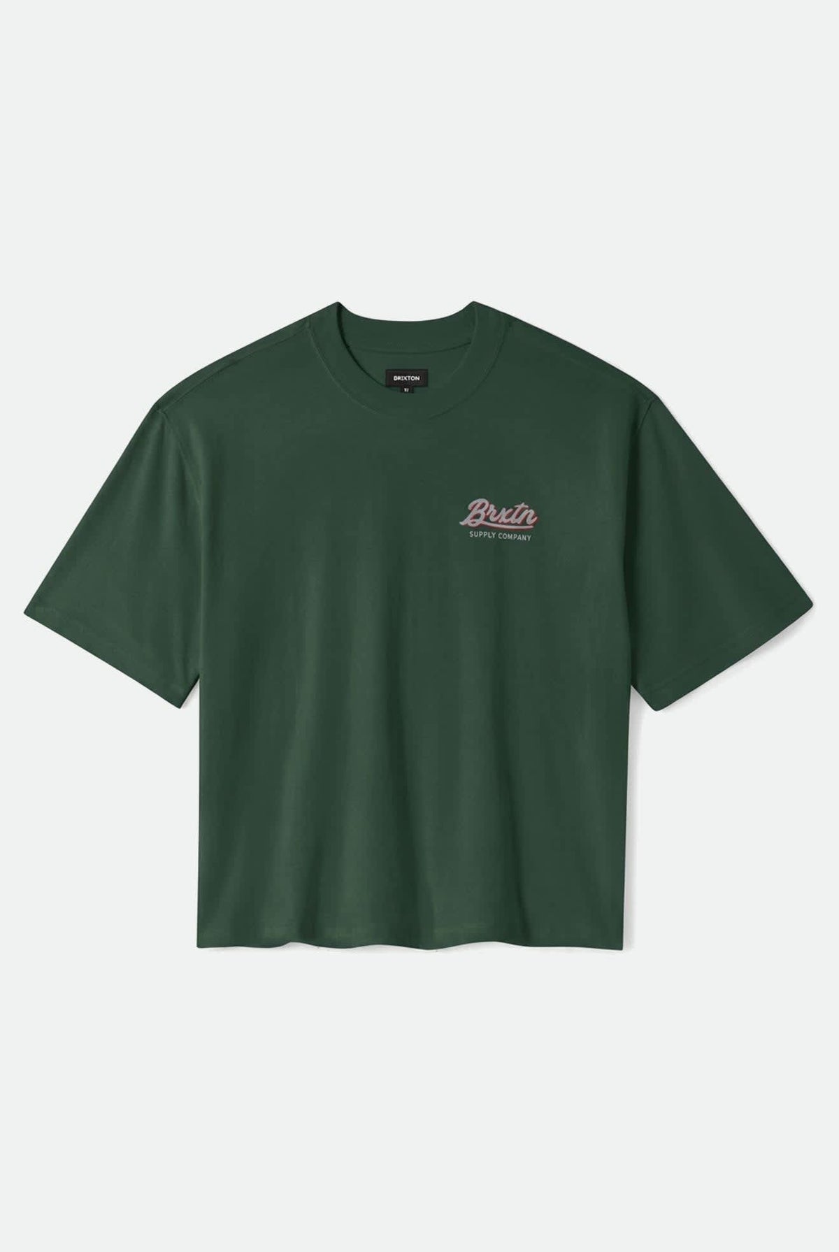 Men's Jensen Boxy T-Shirt in the color Forest Green - Front Product Laydown Image