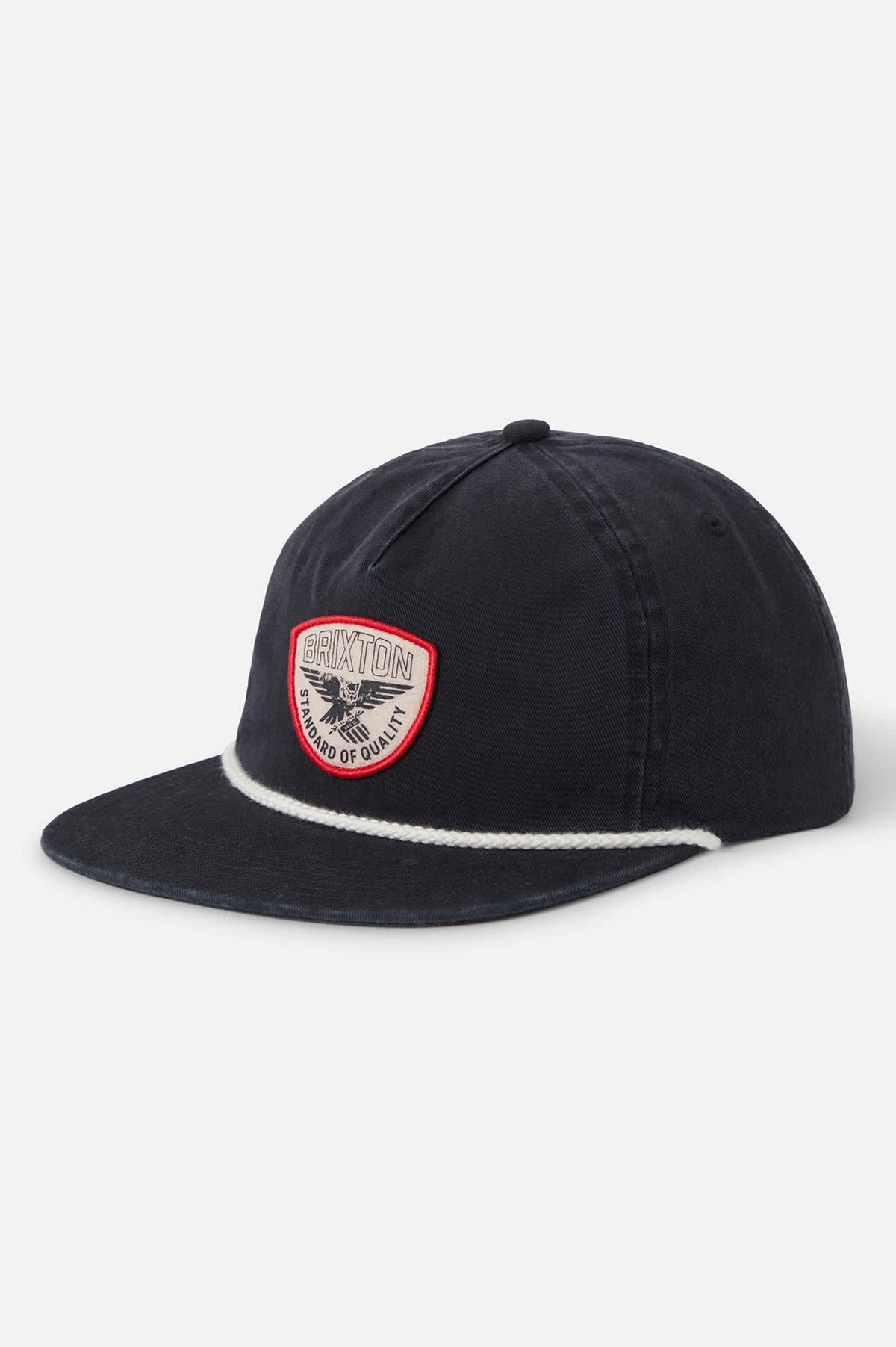 Unisex Watcher Snapback in the color Black - Front Product Laydown Image