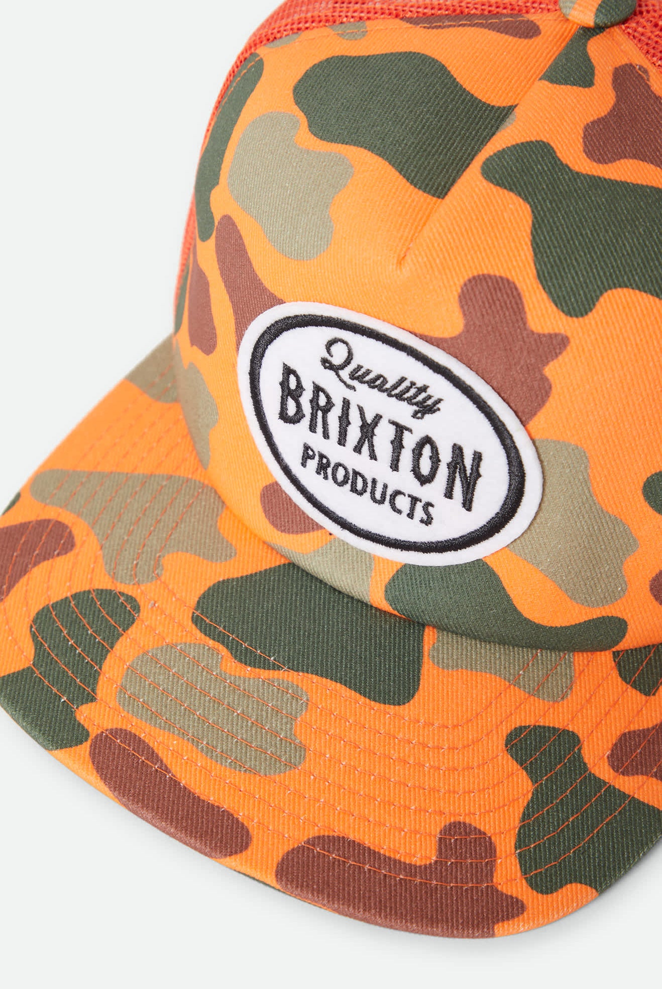 Unisex Henry Trucker Hat in the color Orange Duck Camo/Orange - Additional Laydown image