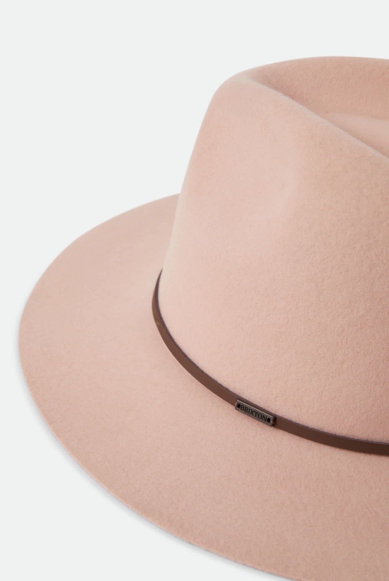 Unisex Wesley Fedora in the color Silver Pink/Pinecone - Additional Laydown image