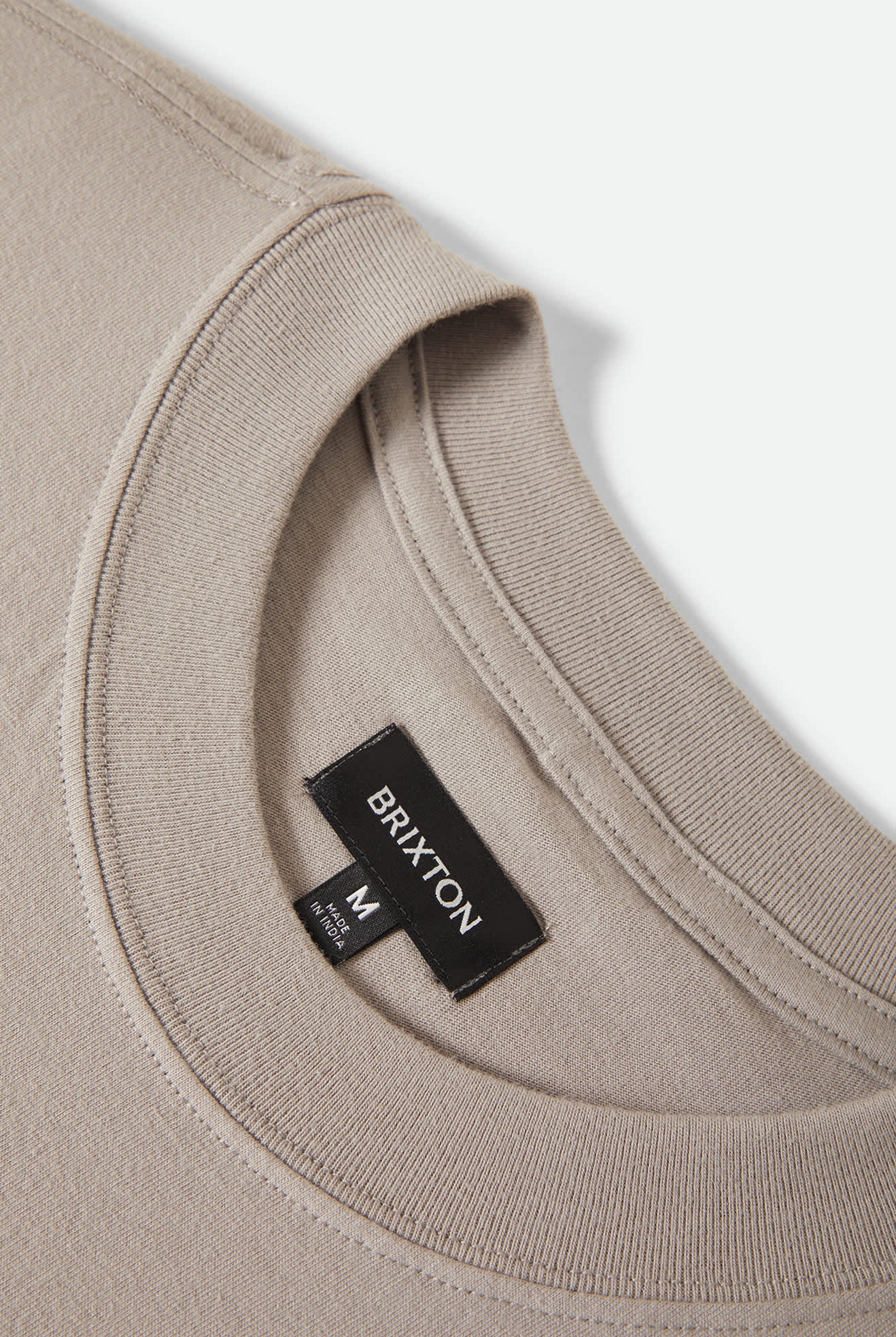 Men's Sword Short Sleeve Boxed Crop T-Shirt in the color Pebble Stone - Additional Laydown image