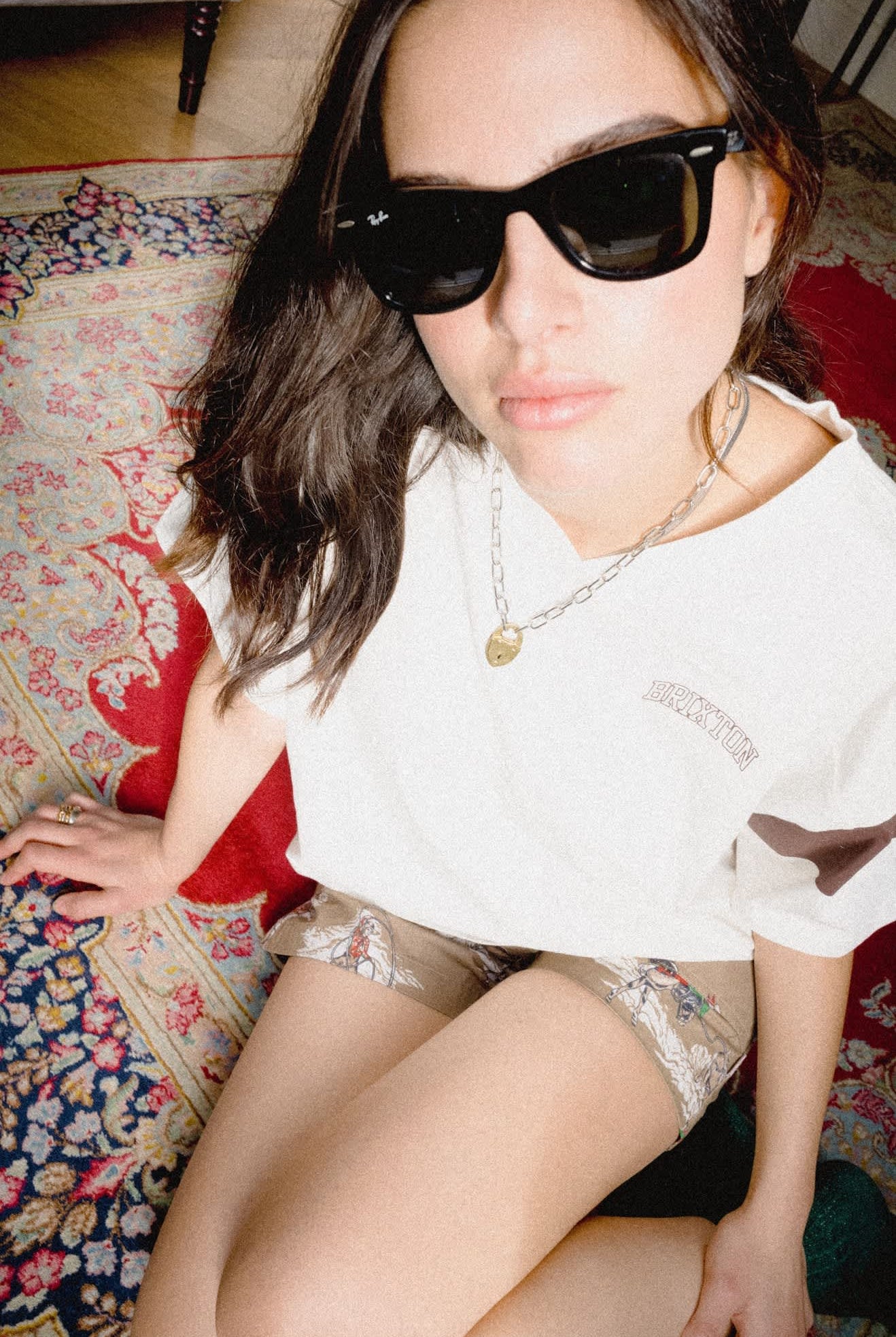Women's Brixton Boxy Cropped Football T-Shirt in the color Off White - Women's Lifestyle 2.0