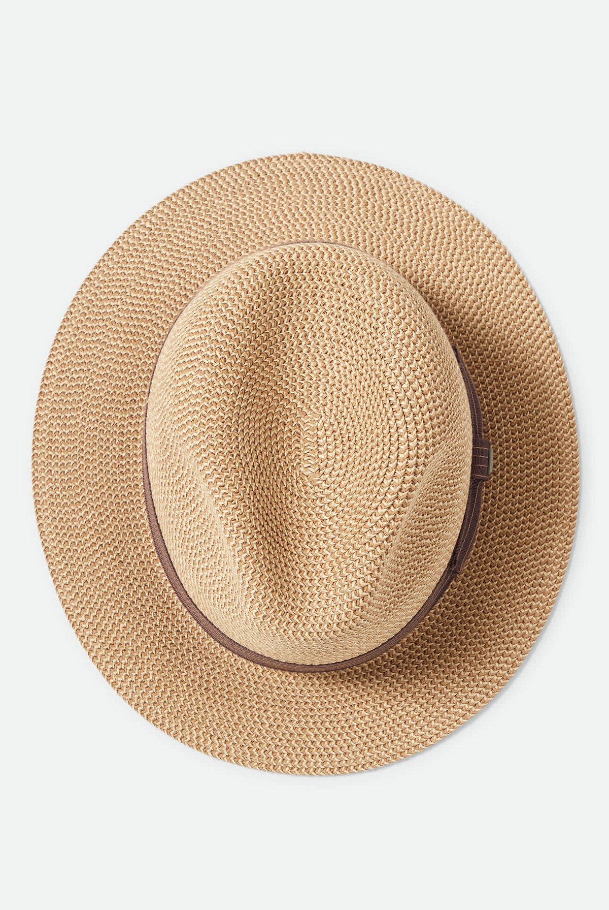 Unisex Roma Straw Packable Fedora in the color Multi Brown/Chocolate - Additional Laydown image