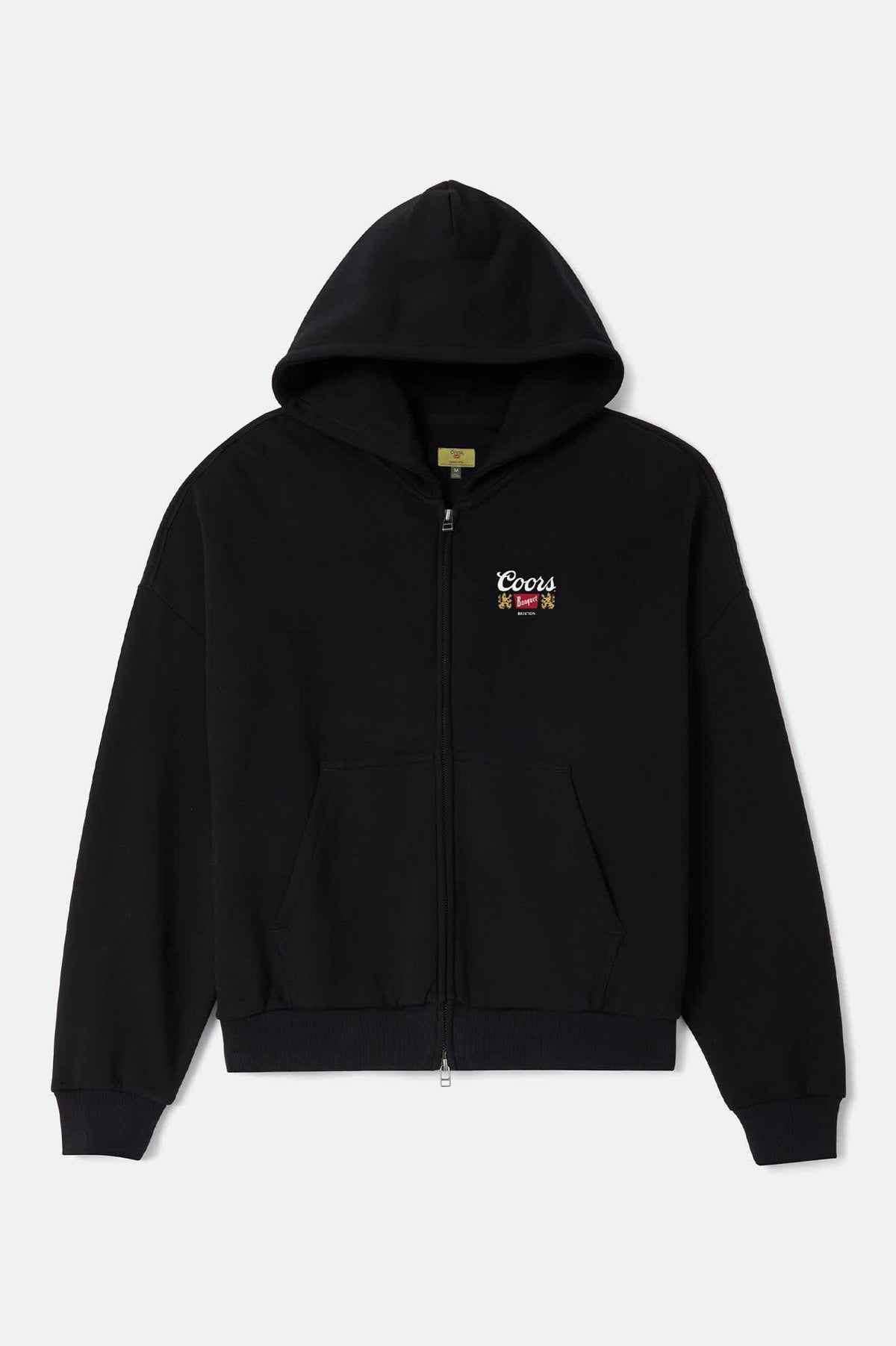Men's Coors Griffin Full Zip Hoodie in the color Black - Front Product Laydown Image