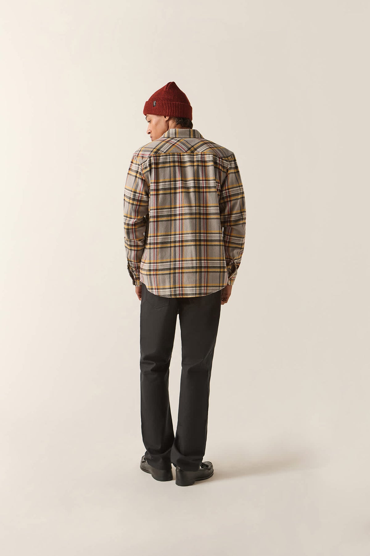 Men's Bowery Flannel in the color Washed Grey/Multi - Additional Fit image