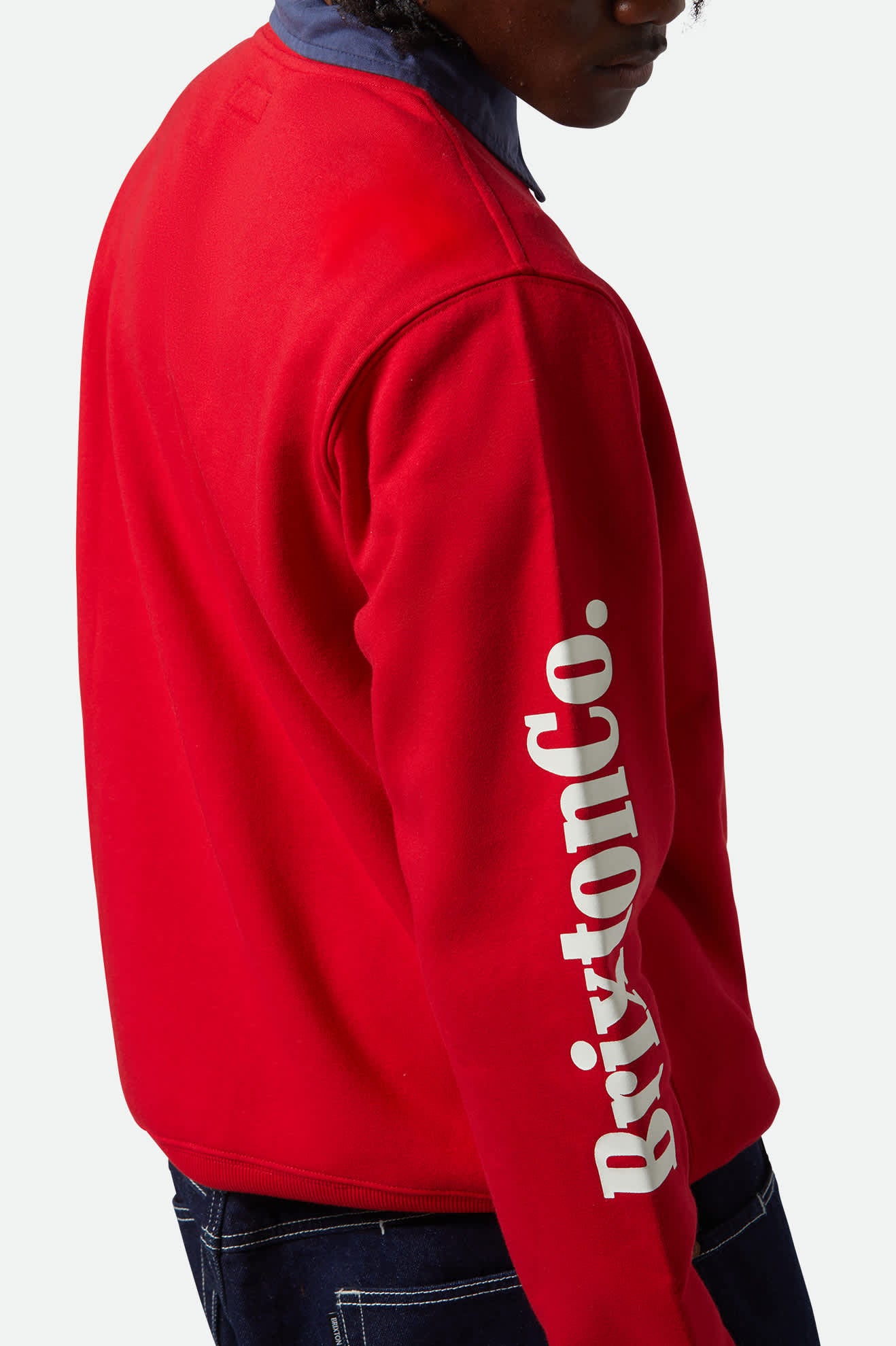 Men's Inwood Crew in the color Crimson - Men's Back View