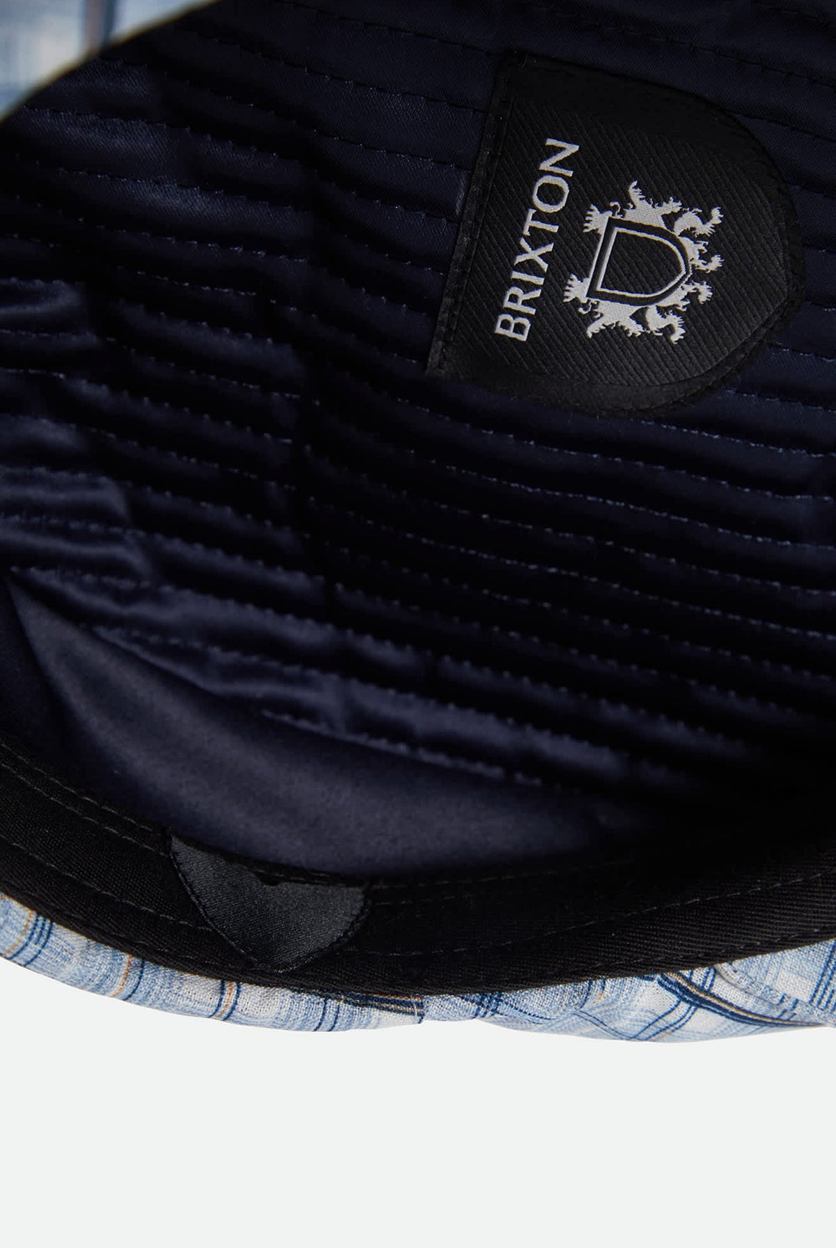Unisex Century Barrel Snap Cap in the color Blue Window Plaid - Additional Laydown image