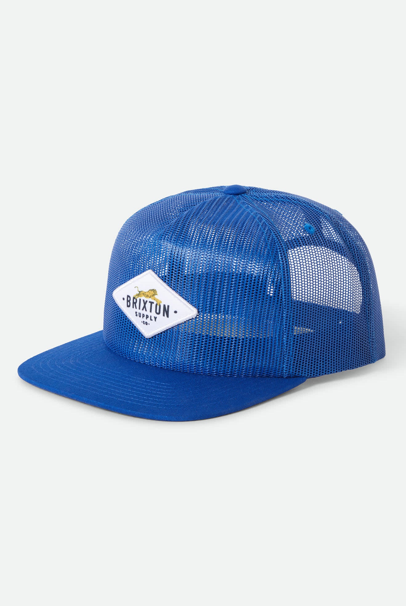 Unisex Leaper All Mesh Trucker Hat in the color Royal - Front Product Laydown Image