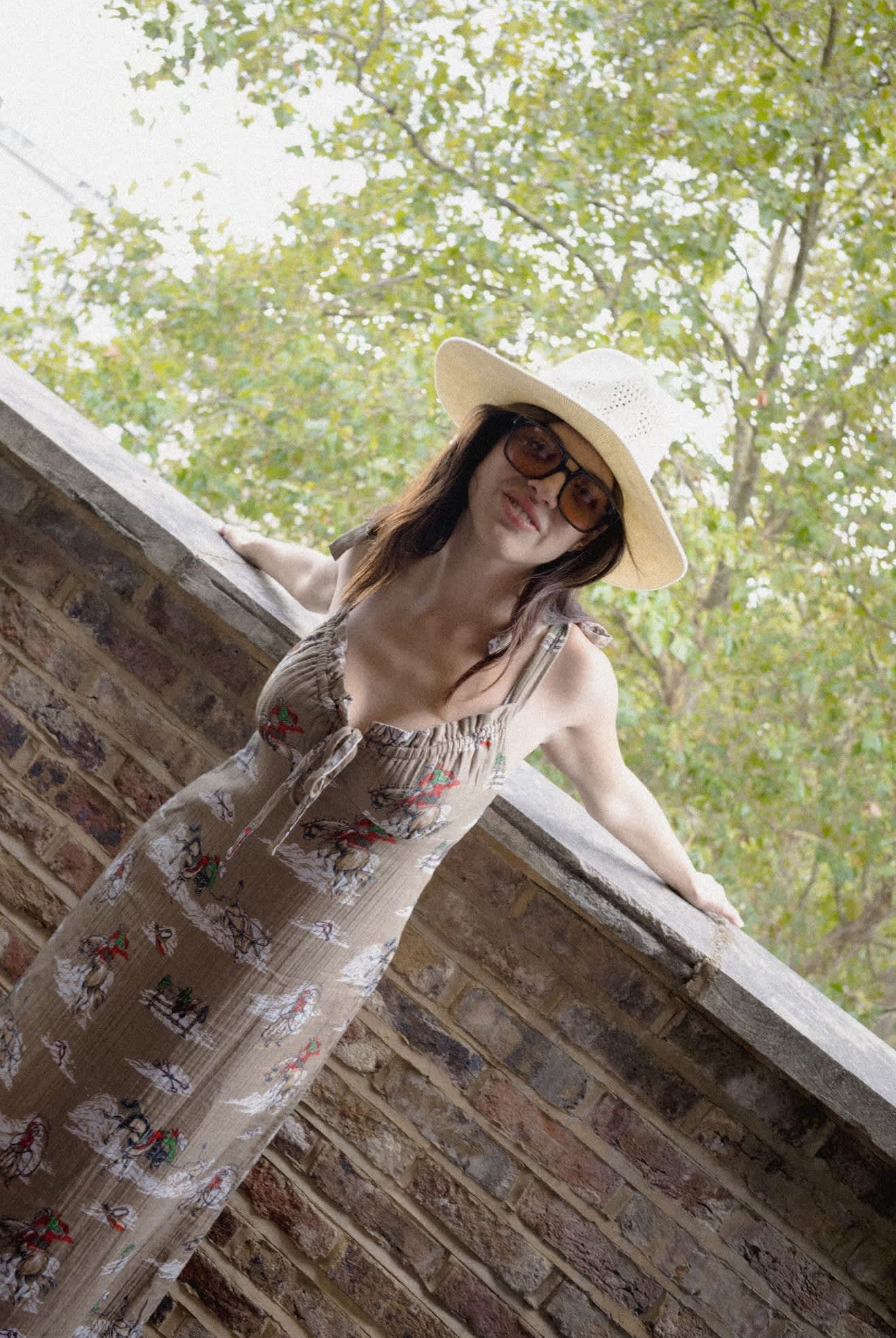 Women's The Tie Dress in the color Mid Century Cowboy Print - Women's Lifestyle 2.0