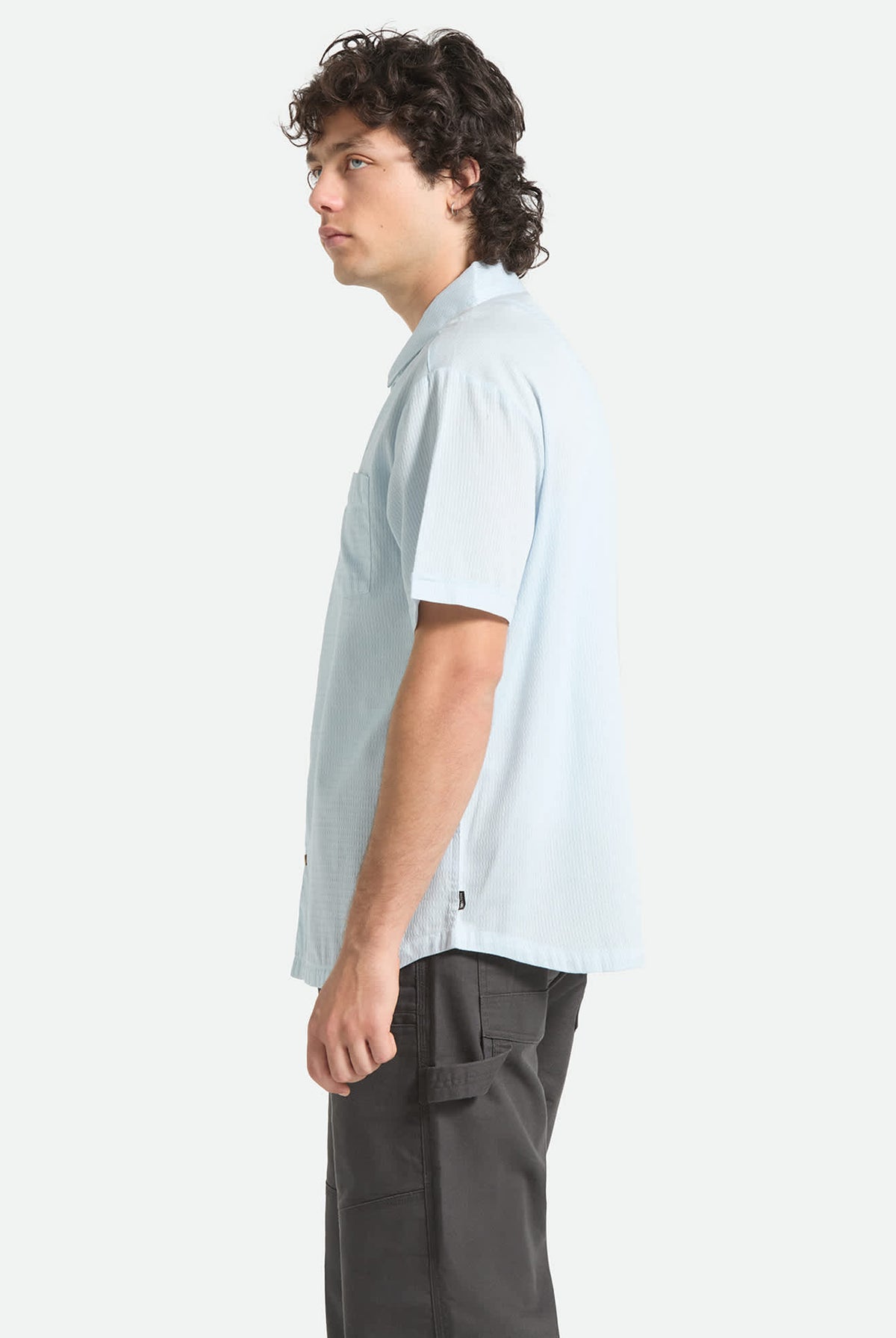 Men's The Vintage Short Sleeve Shirt in the color Blue Aura - Men's Side View