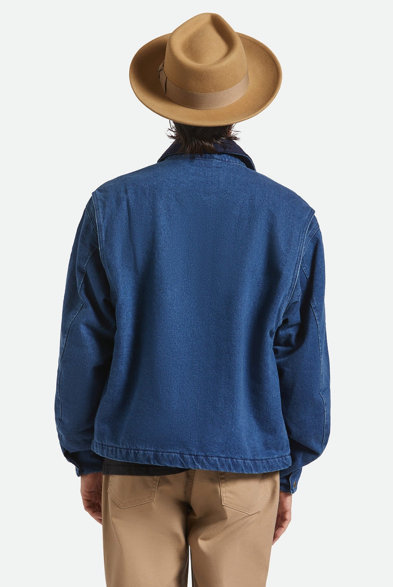 Unisex Swindle Convertabrim Fedora in the color Antique Bronze - Men's Back View