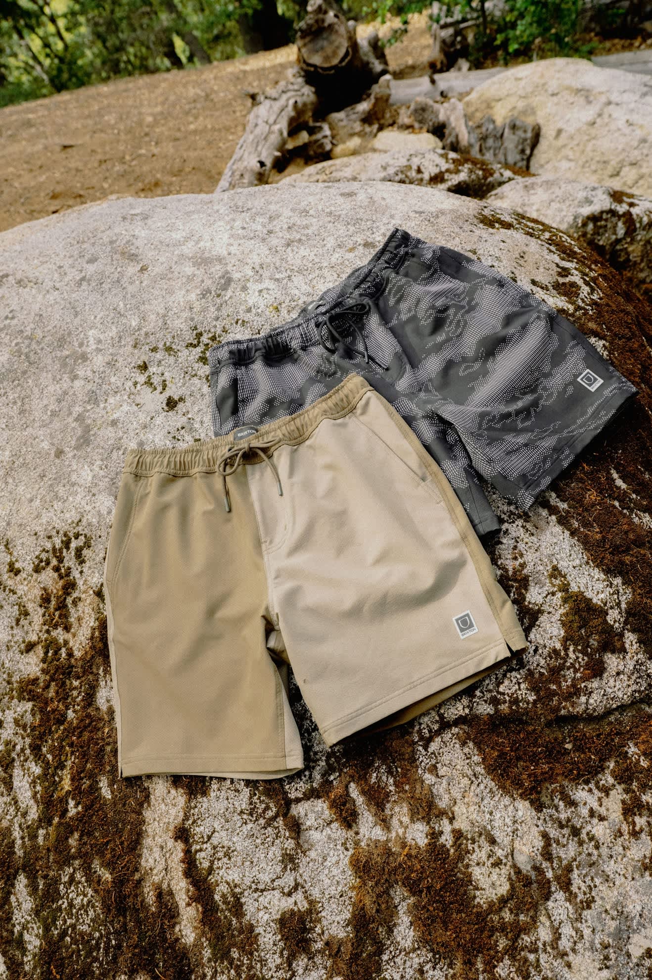 Men's Journey Active Short in the color Dark Olive/Olive Surplus - Additional Laydown image