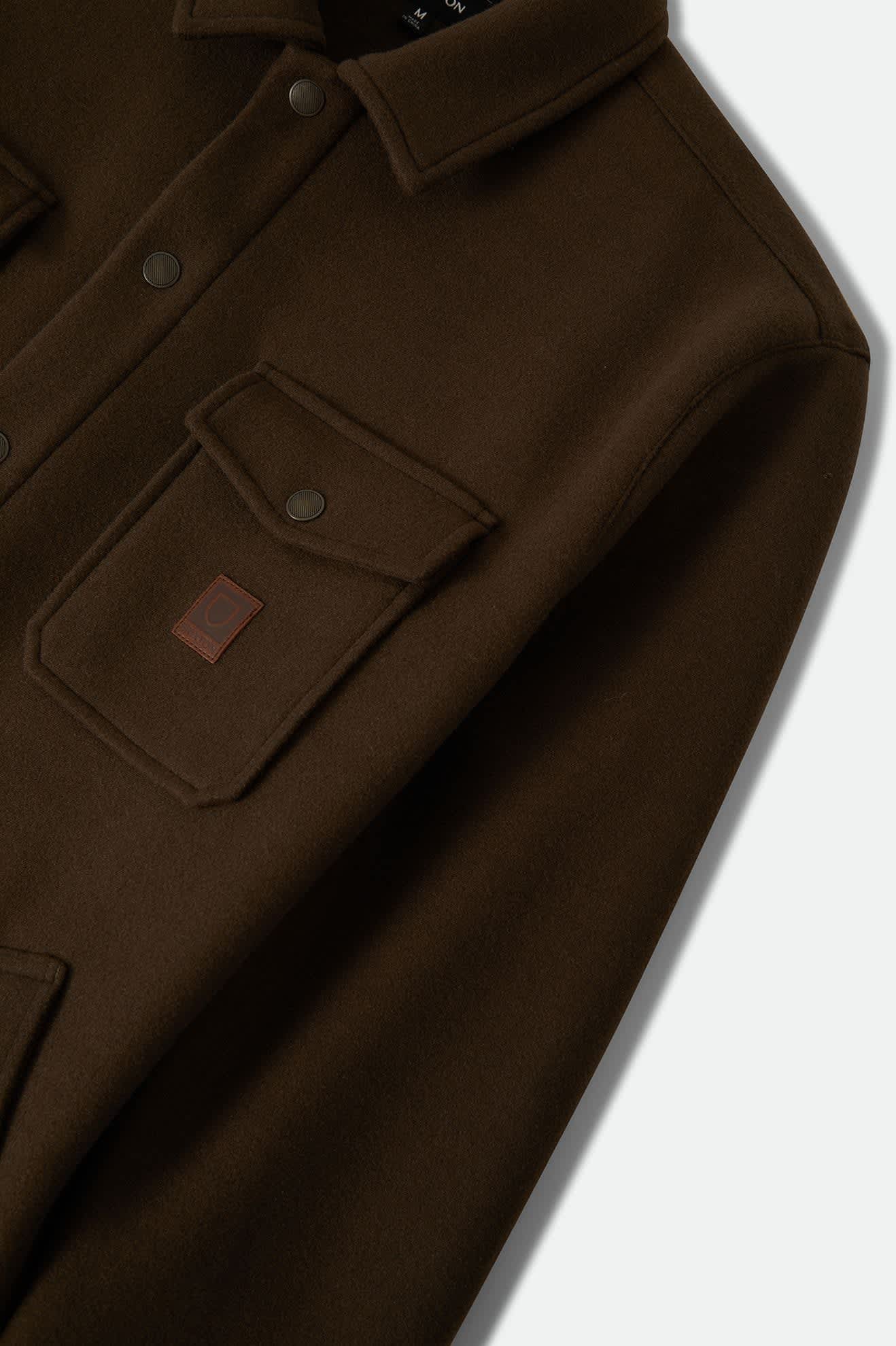 Men's Durham Felted Stretch Jacket in the color Walnut Brown - Additional Laydown image
