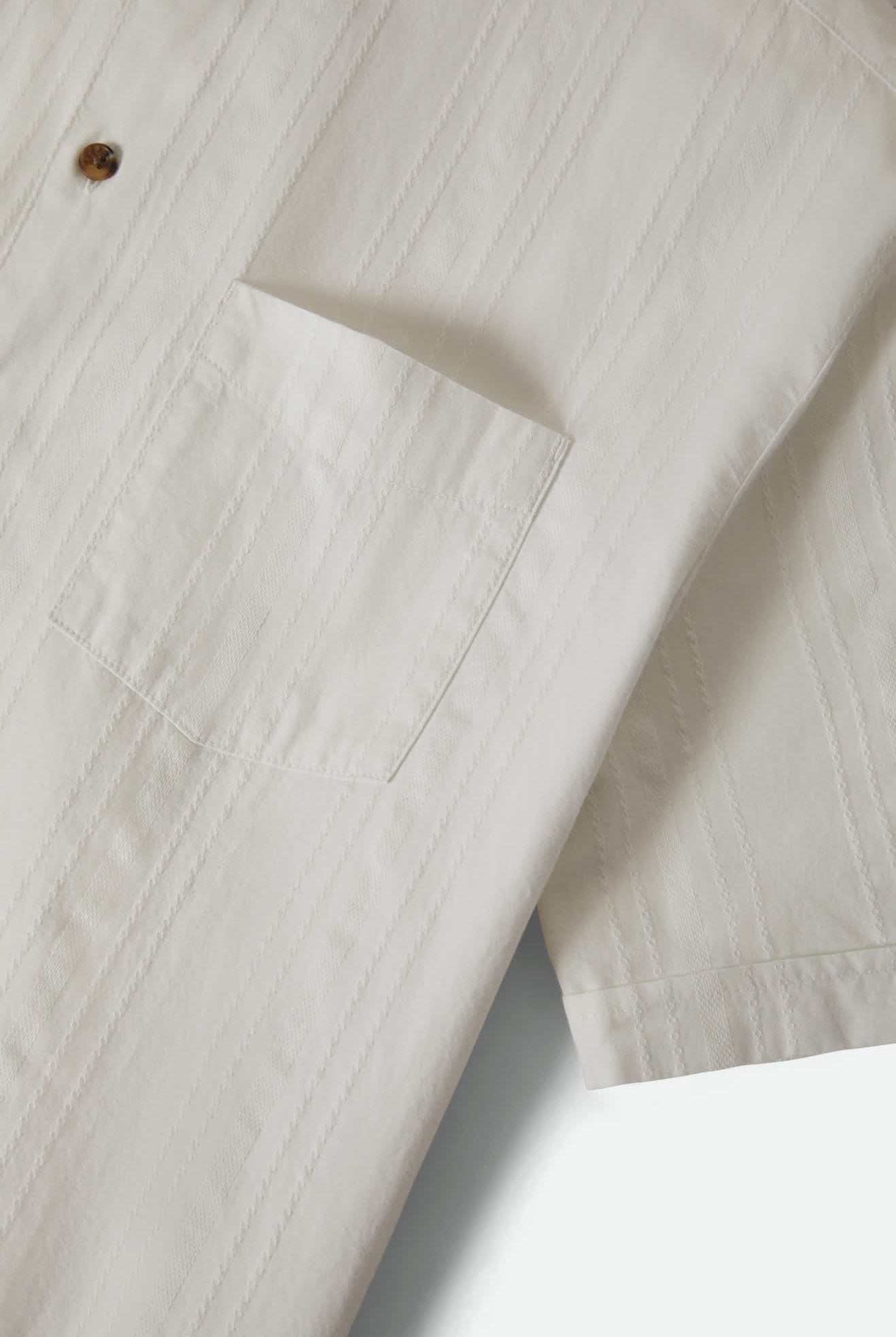 Men's Vintage Short Sleeve Shirt in the color Off White Jacquard Stripe - Additional Laydown image