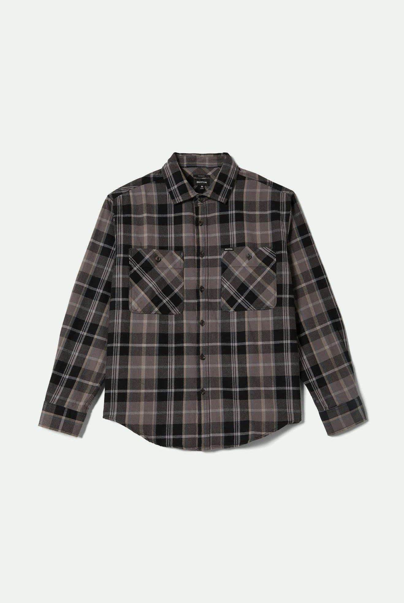 Men's Vintage Wash Flannel in the color Black/Charcoal Beige/Slate - Front Product View