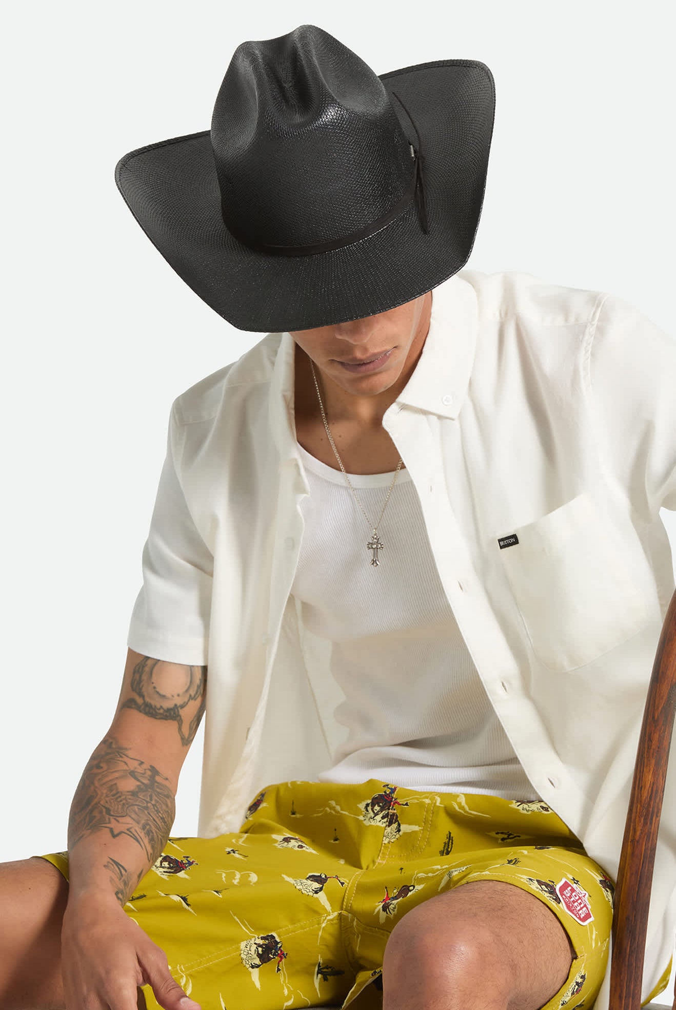 Unisex Laredo Straw Cowboy Hat in the color Black - Additional Fit image