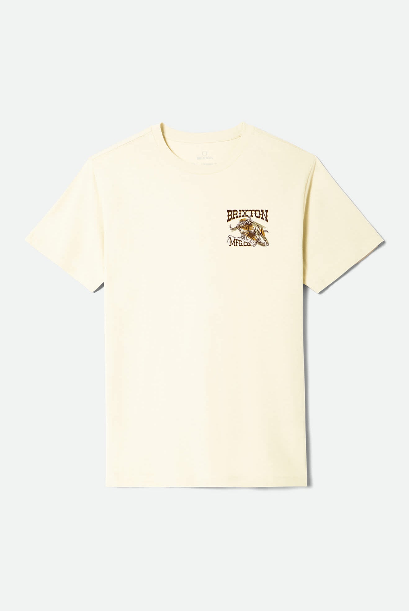 Men's Barquero Short Sleeve Standard T-Shirt in the color Cream - Front Product Laydown Image