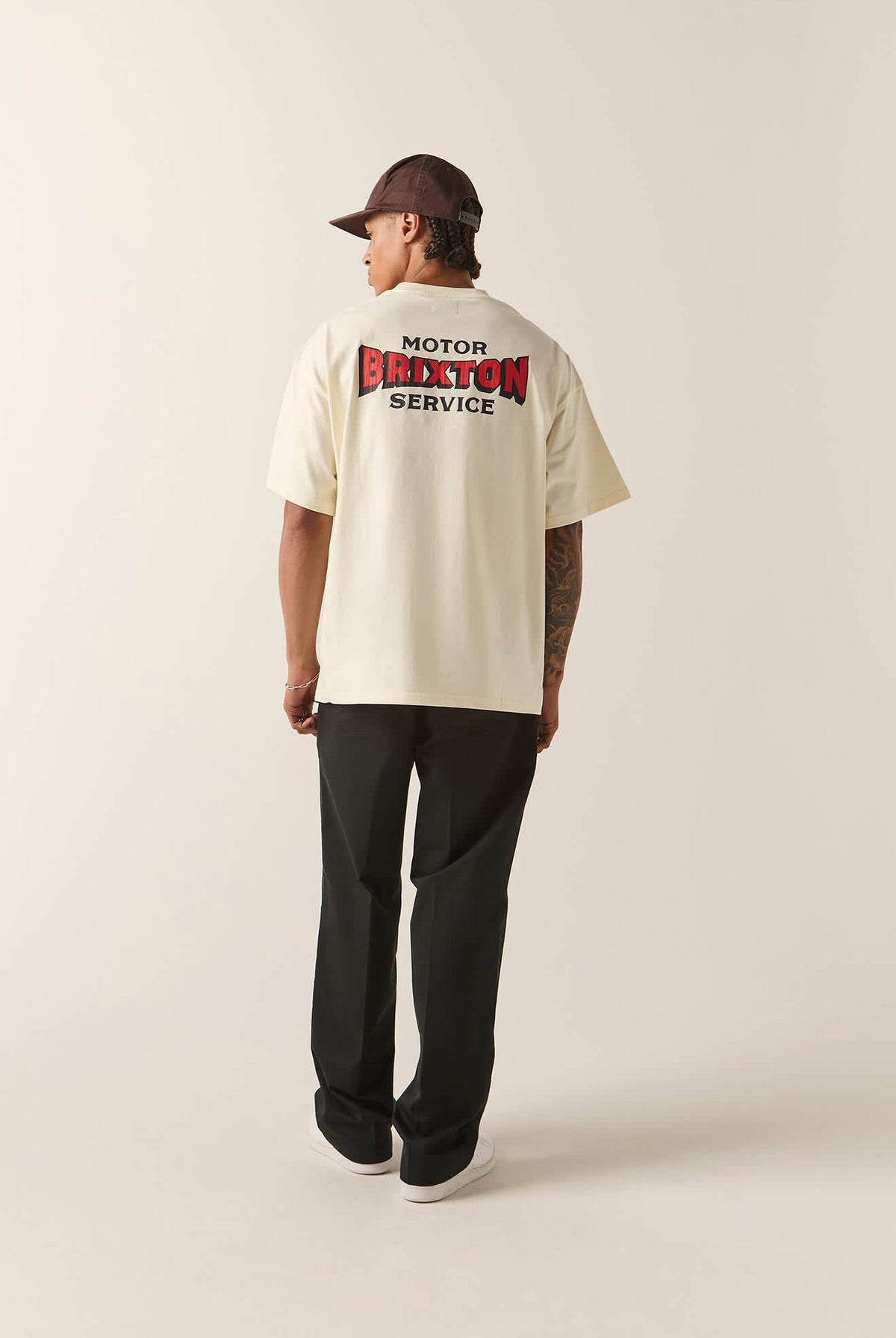 Men's Motorized Oversized T-Shirt in the color Cream - Additional Fit image