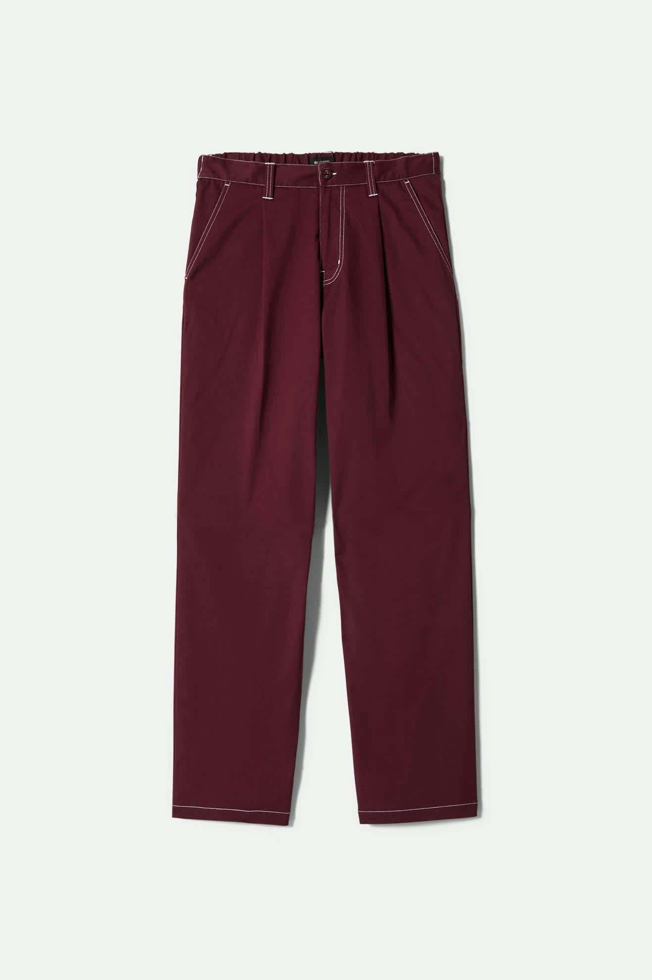 Men's Union Baggy Pant in the color Port - Front Product View