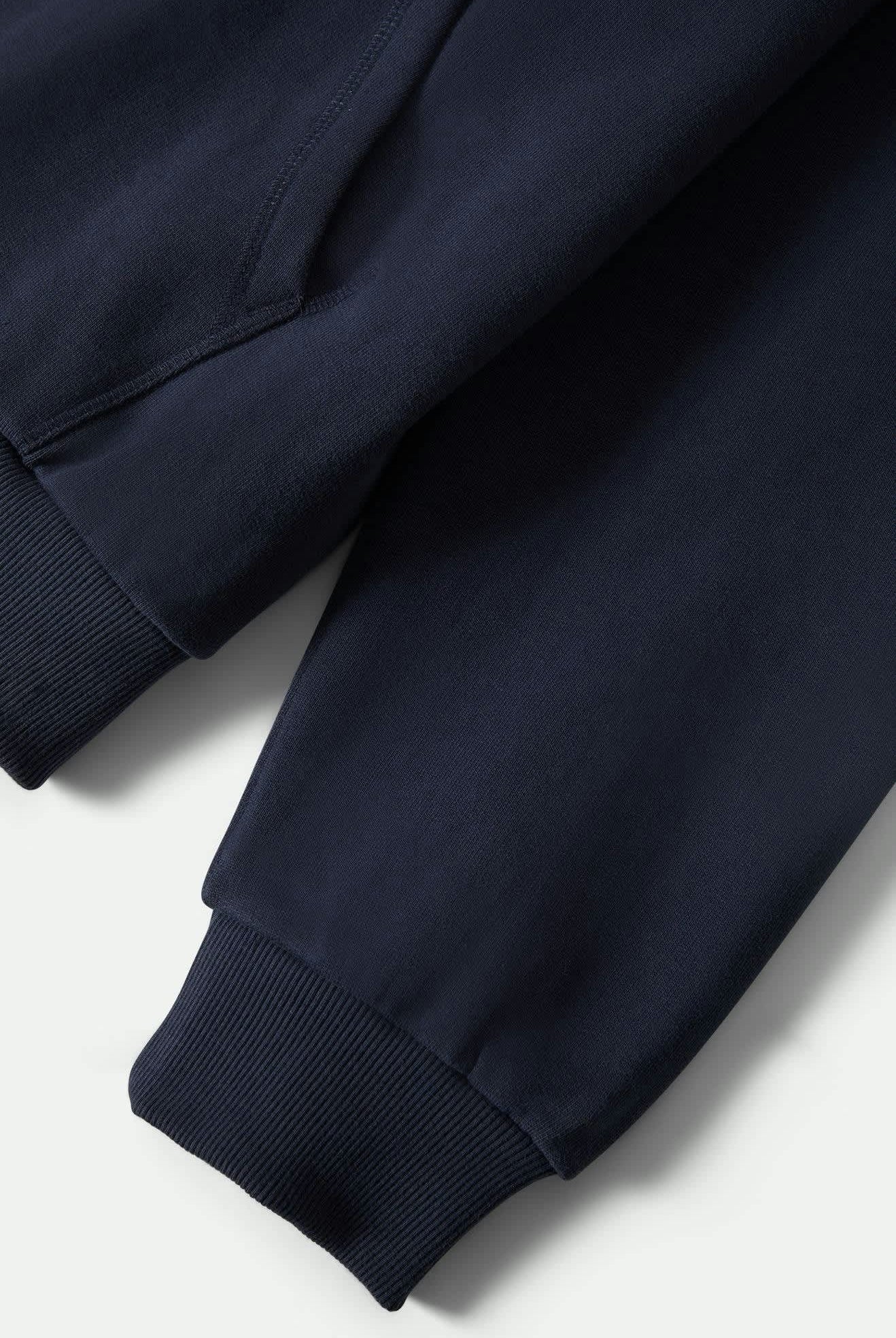 Men's Embroidered Heavyweight Half Zip in the color Mood Indigo - Additional Laydown image