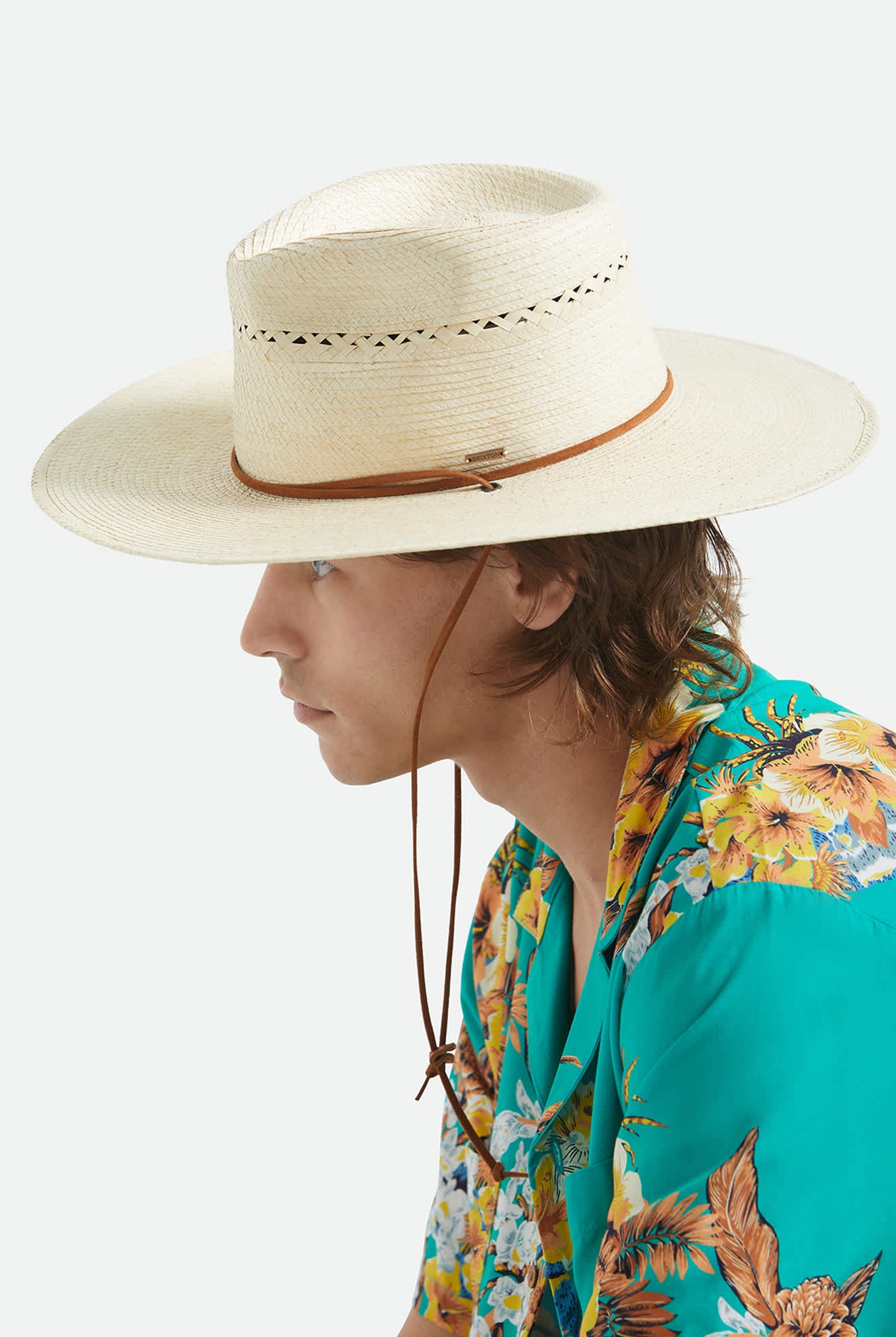 Unisex Beck Straw Rancher Hat in the color Natural - Men's Side View