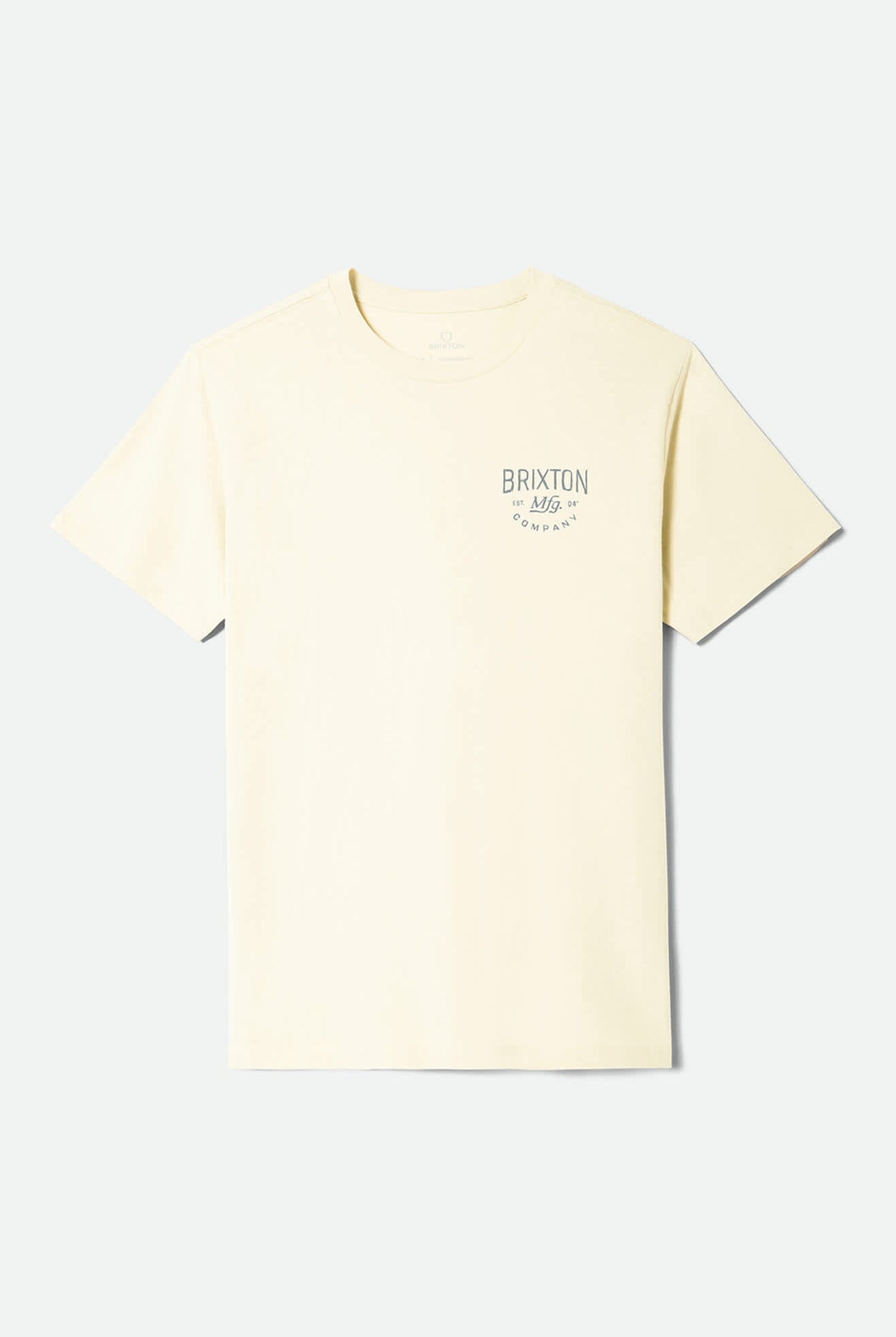 Men's Fremont Short Sleeve Standard T-Shirt in the color Cream - Front Product Laydown Image