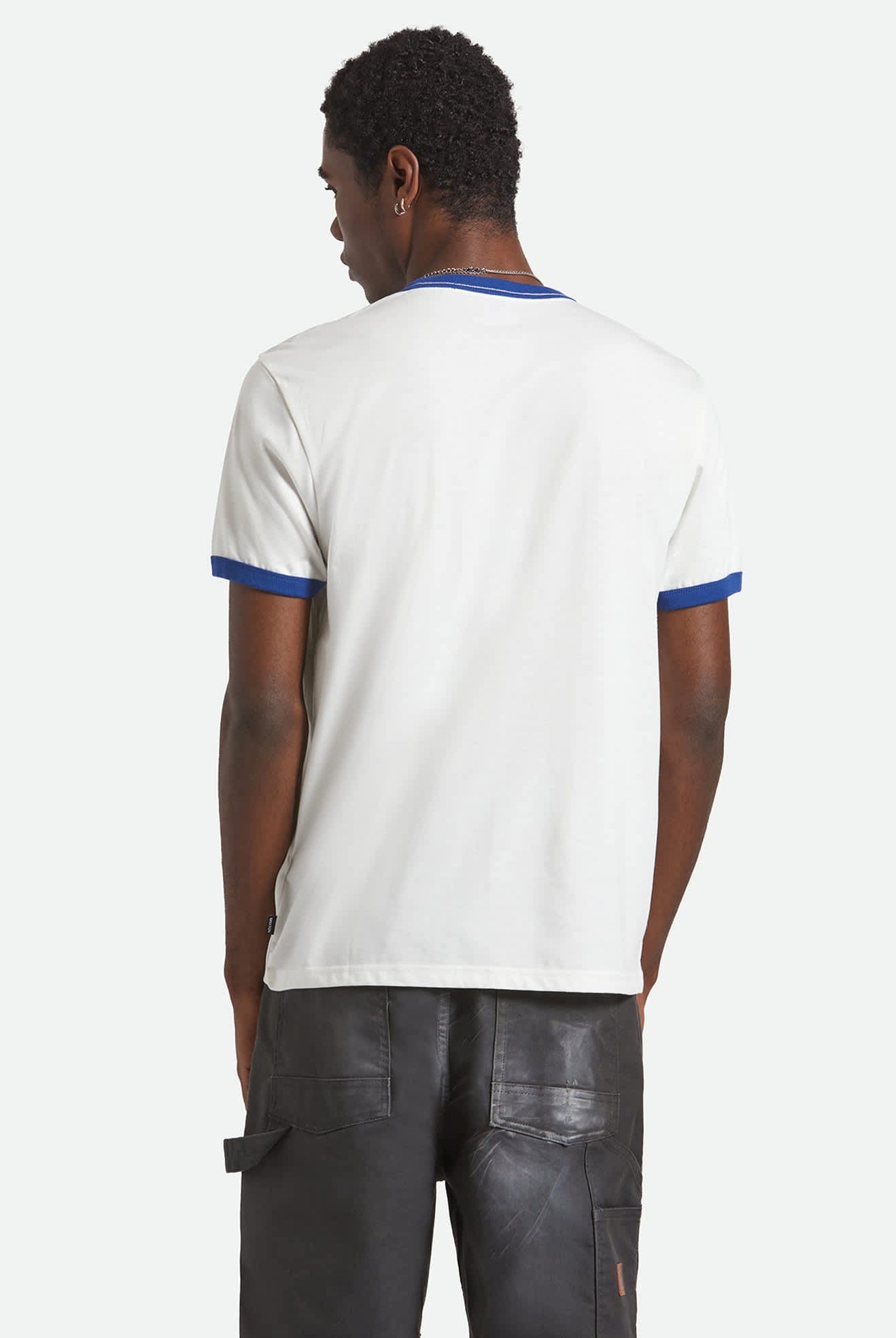 Men's Ford King Of The Mountains S/S Ringer T-Shirt in the color Wimbledon White - Men's Back View