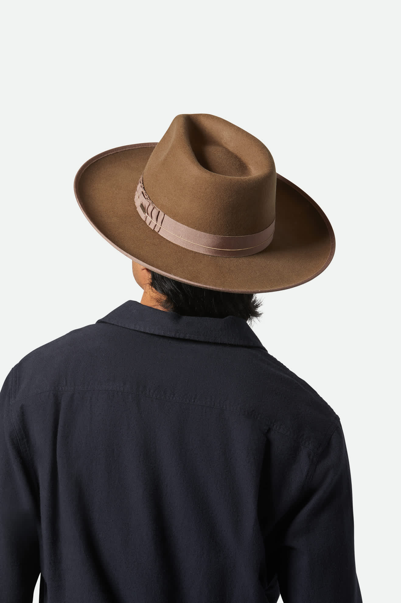 Unisex Reno Fedora in the color Dune/Dune - Men's Back View