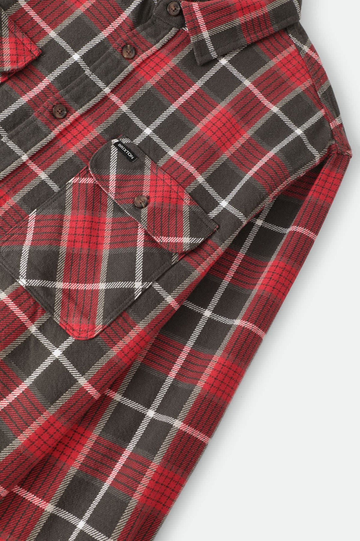 Men's Bowery Flannel in the color Washed Red/Black - Additional Laydown image