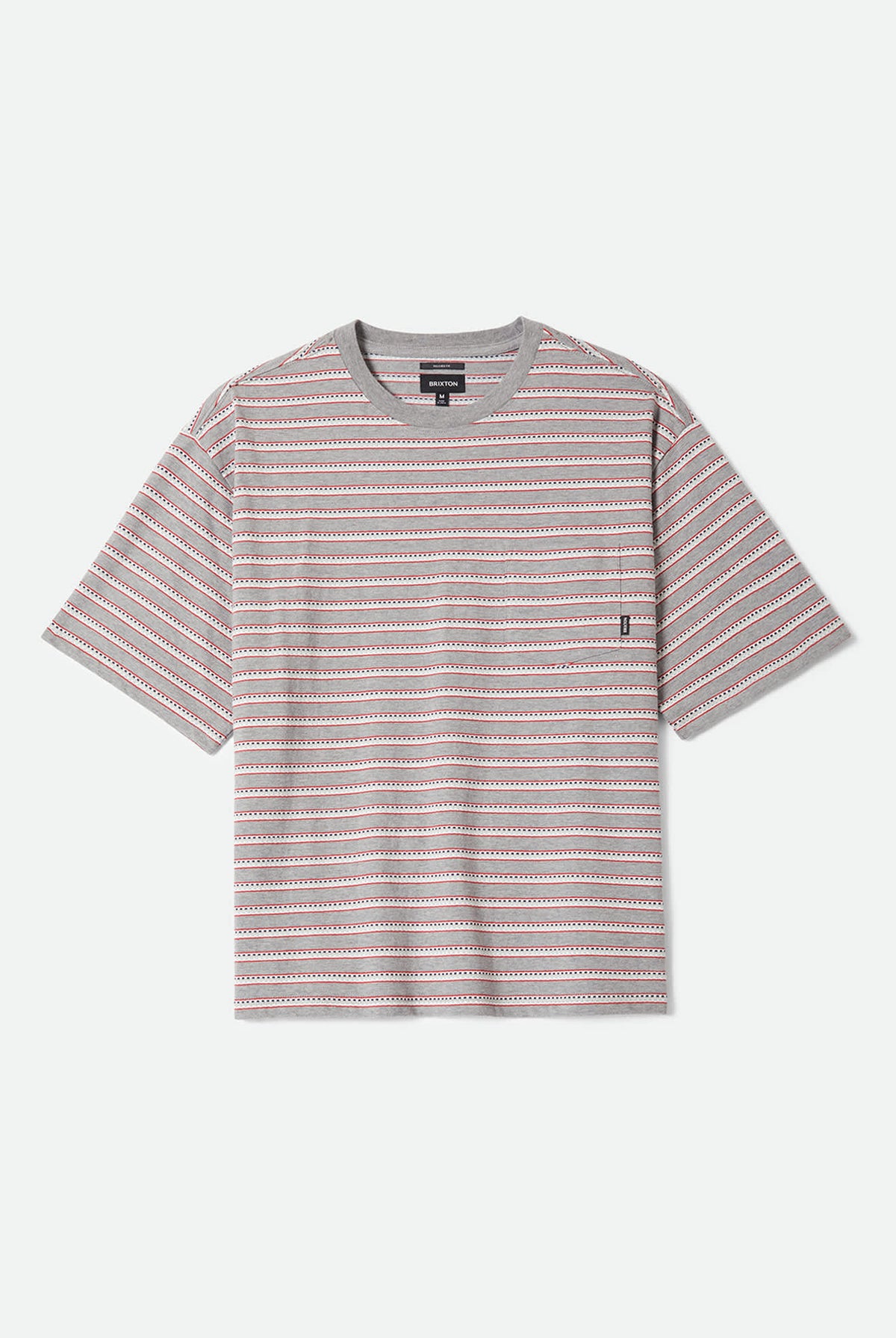 Men's Poolside Pique Box Crop T-Shirt in the color Heather Grey - Front Product Laydown Image