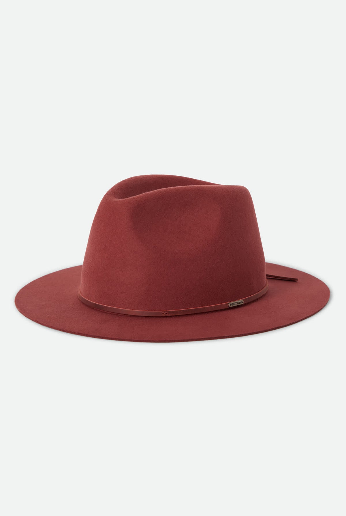 Unisex Wesley Fedora in the color Dark Brick/Dark Brick - Front Product Laydown Image