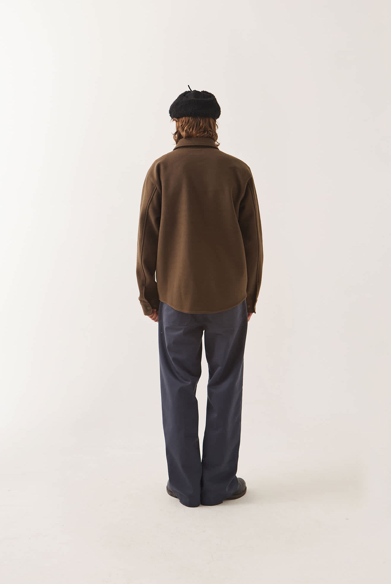 Men's Durham Felted Stretch Jacket in the color Walnut Brown - Men's Back View