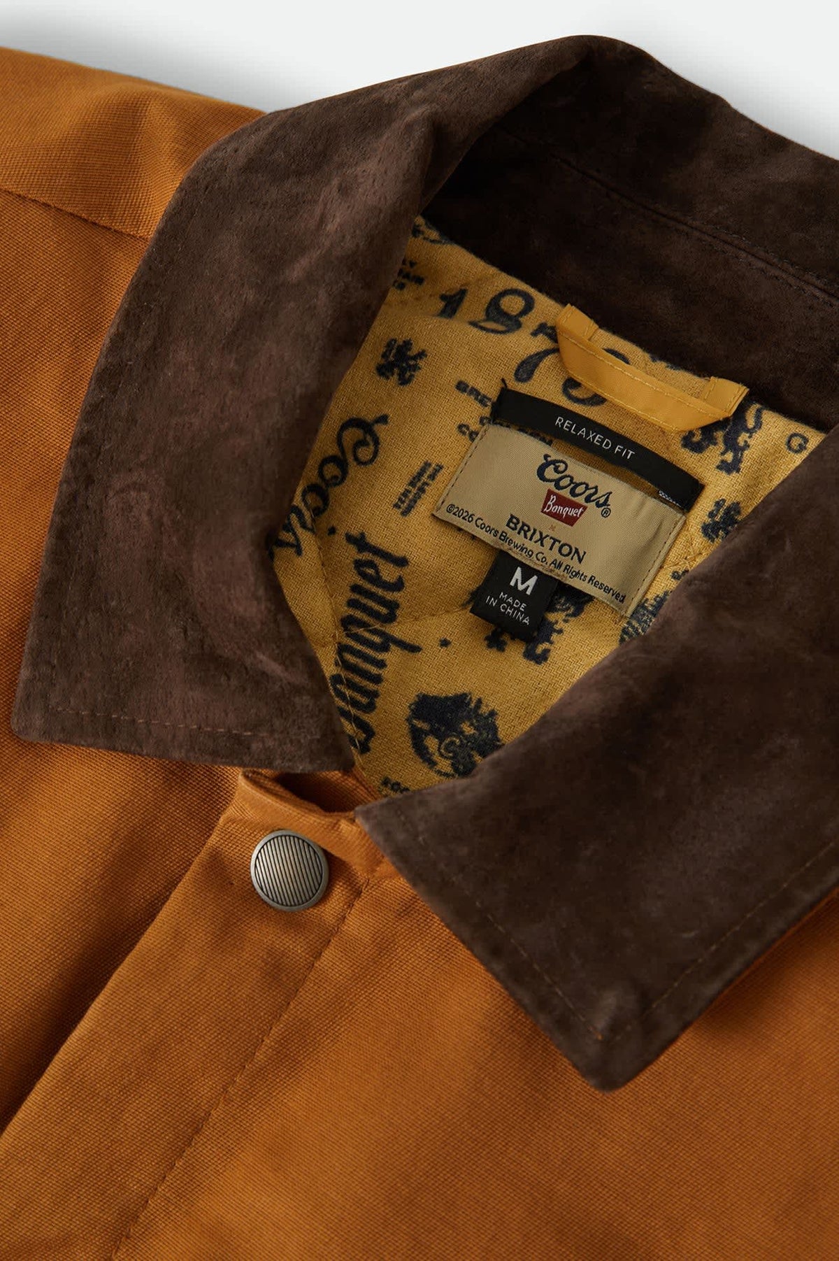 Men's Coors Durham Lined Jacket in the color Golden Brown - Additional Laydown image