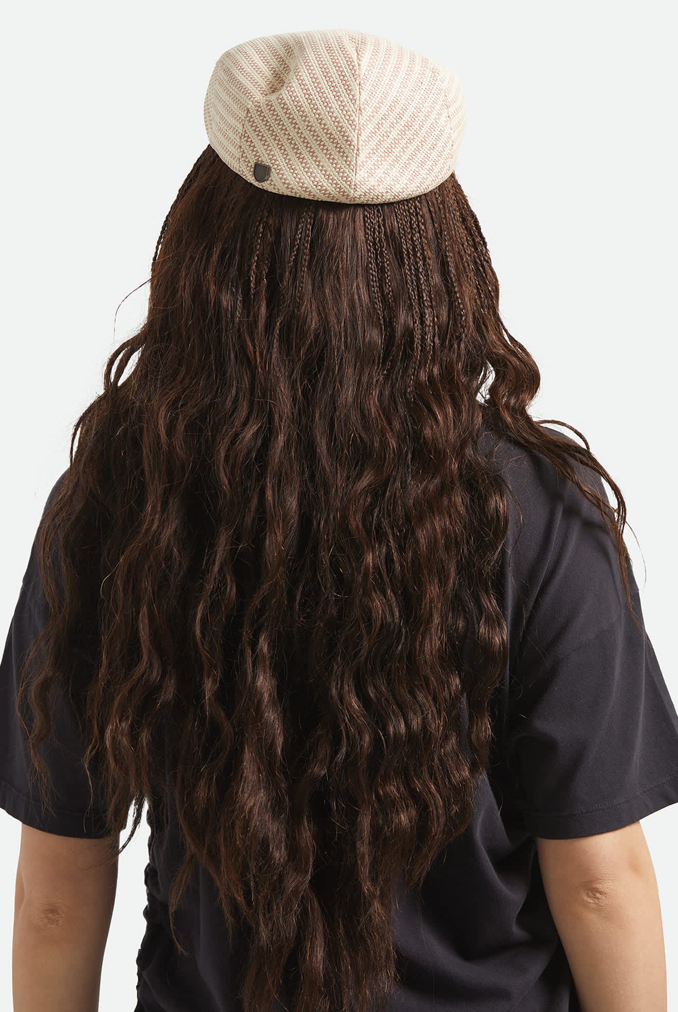 Unisex Hooligan Flat Cap in the color Celadon Green/Royal Plaid - Women's Back View