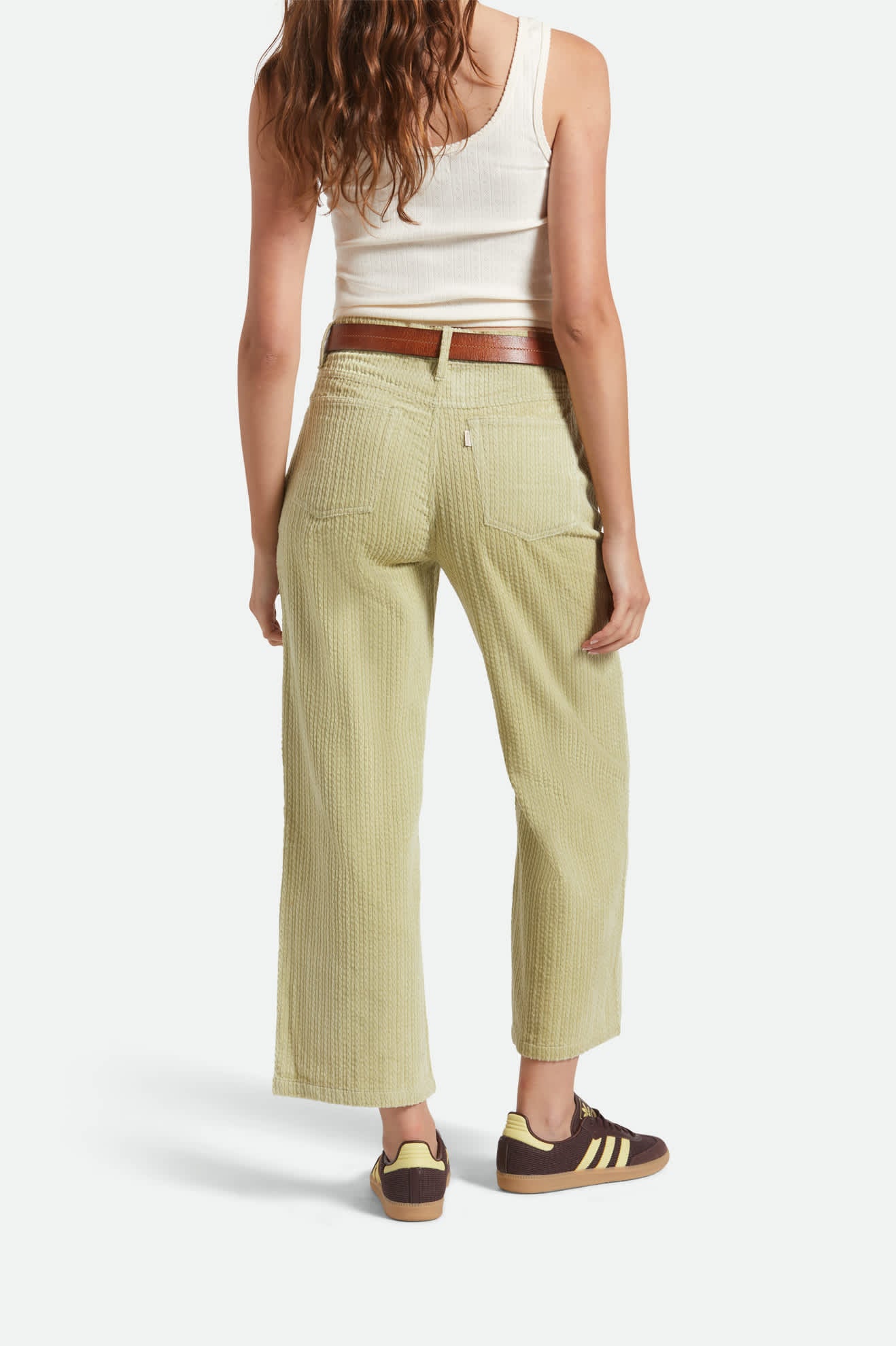 Women's Margo Cropped 5-Pocket Pant in the color Elm - Women's Back View