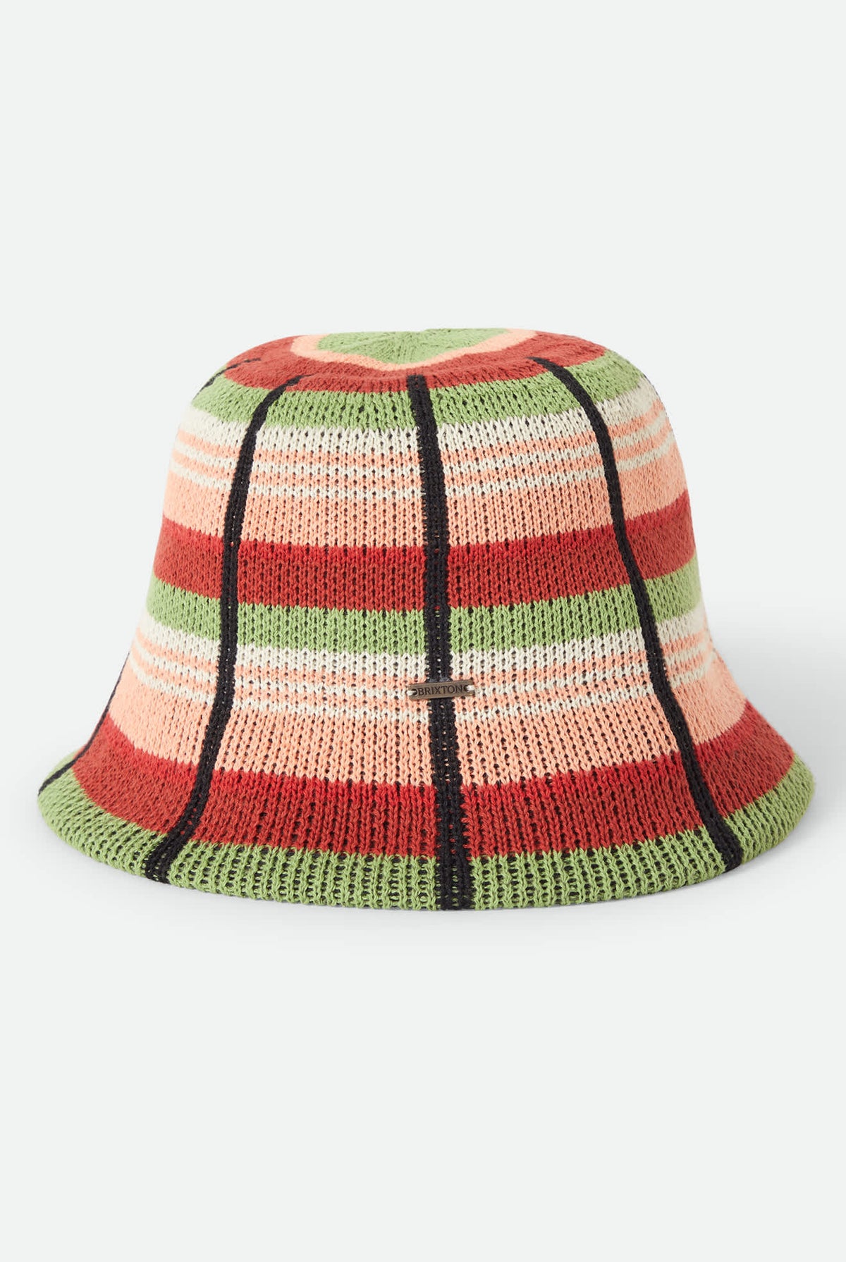 Women's Redding Knit Packable Hat in the color Peach Cobbler Multi Stripe - Additional Laydown image