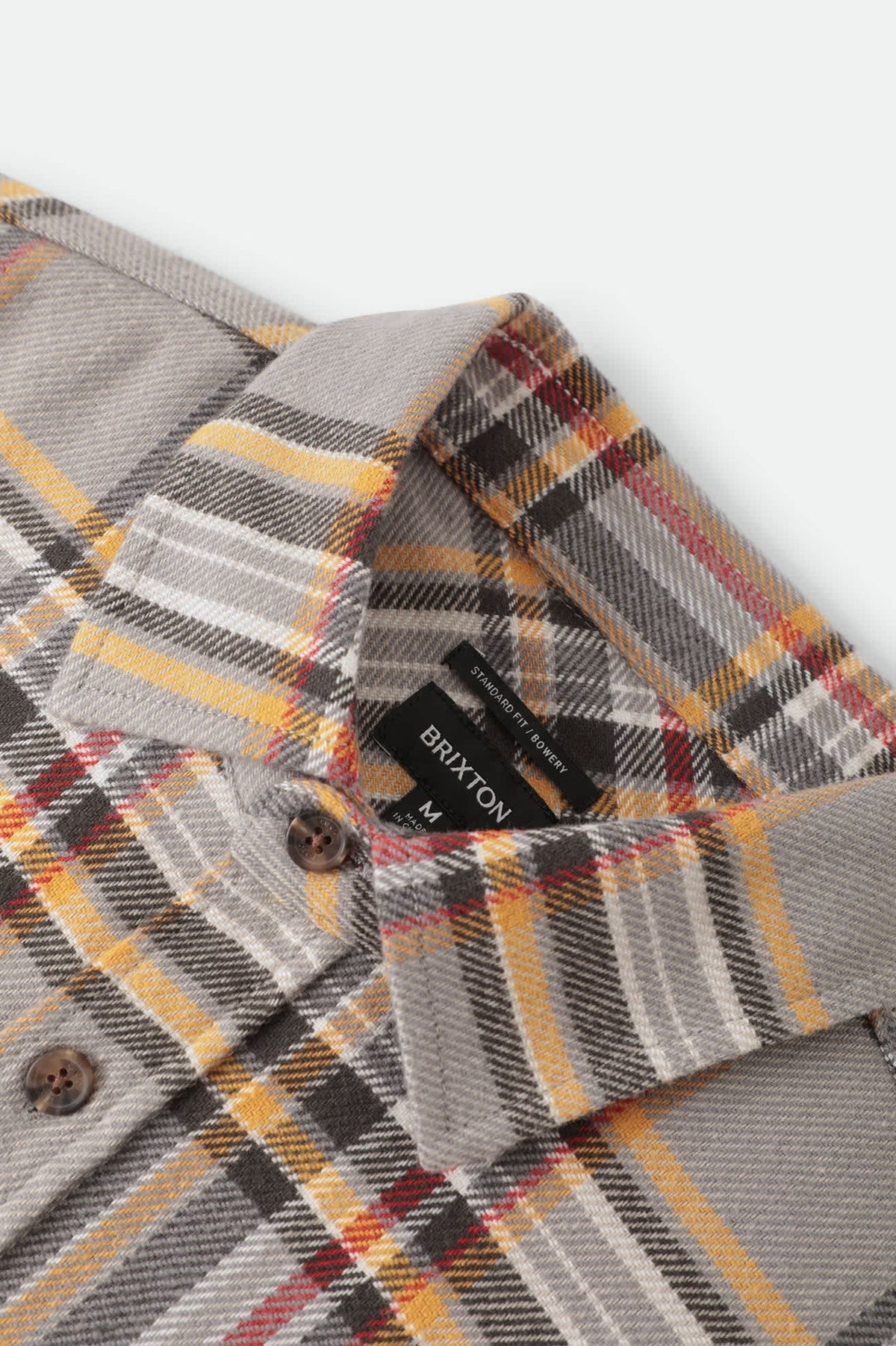Men's Bowery Flannel in the color Washed Grey/Multi - Additional Laydown image