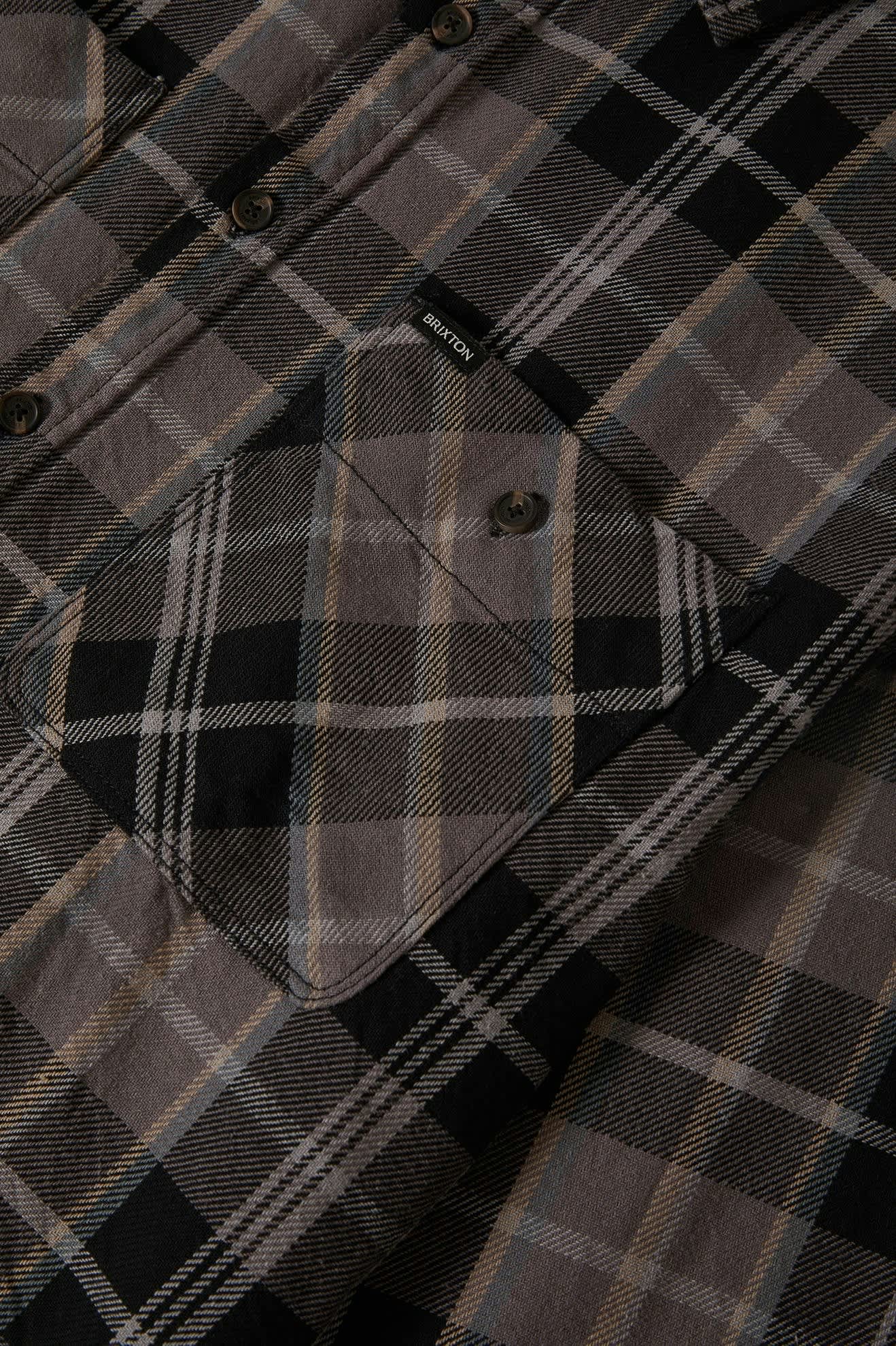 Men's Vintage Wash Flannel in the color Black/Charcoal Beige/Slate - Additional Laydown image