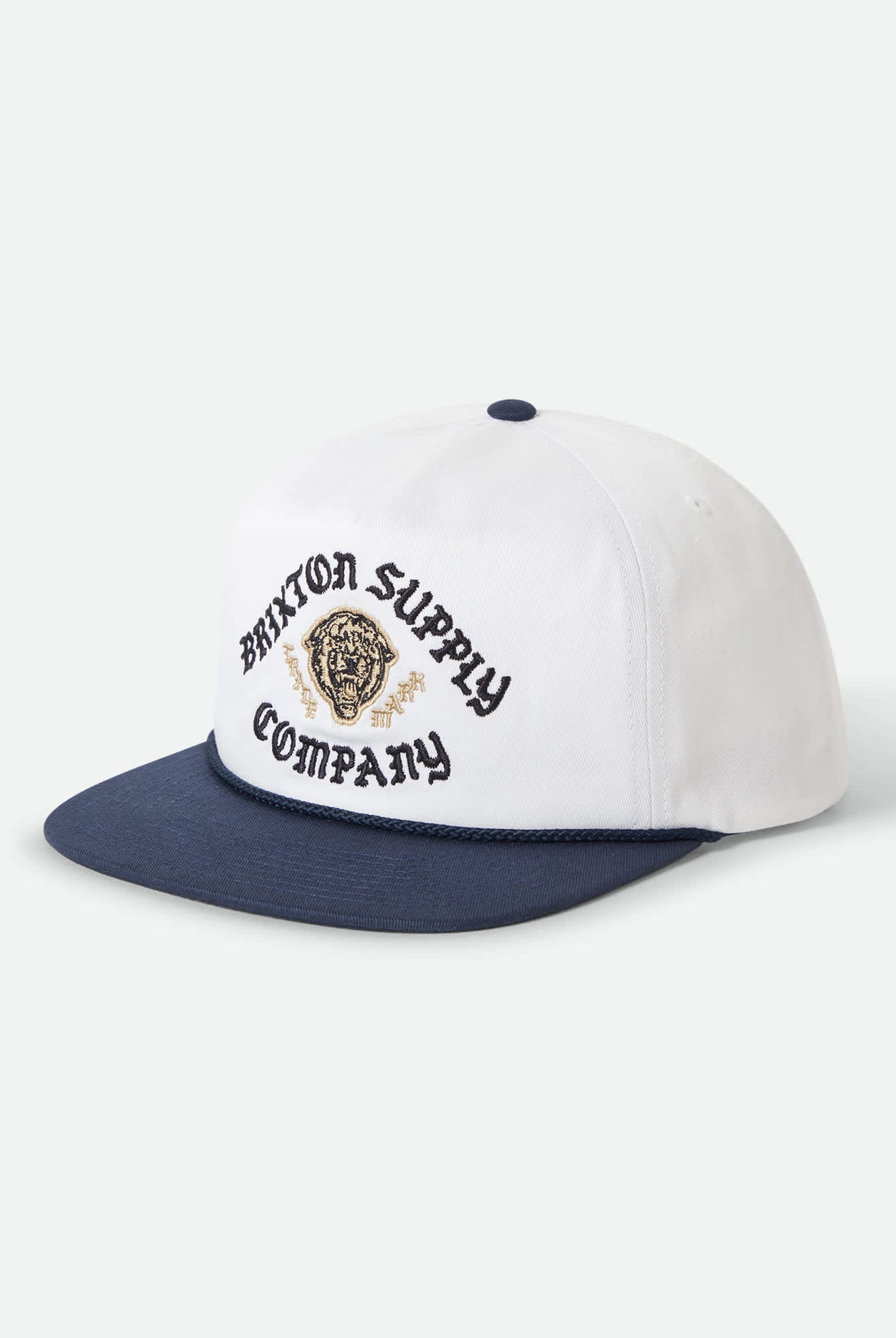 Unisex Morado Snapback in the color Midnight Blue/White - Front Product Laydown Image