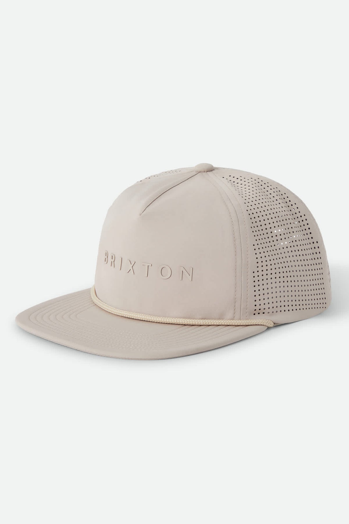 Unisex Alpha Journey Adjustable Hat in the color Warm Grey - Front Product Laydown Image
