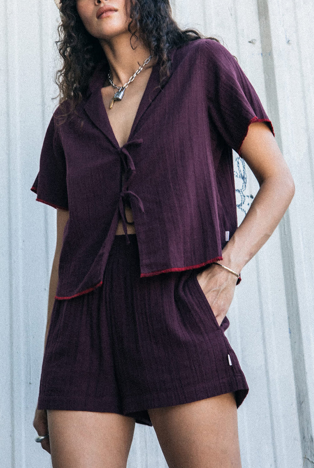 Women's Wandering Short in the color Port - Women's Lifestyle image