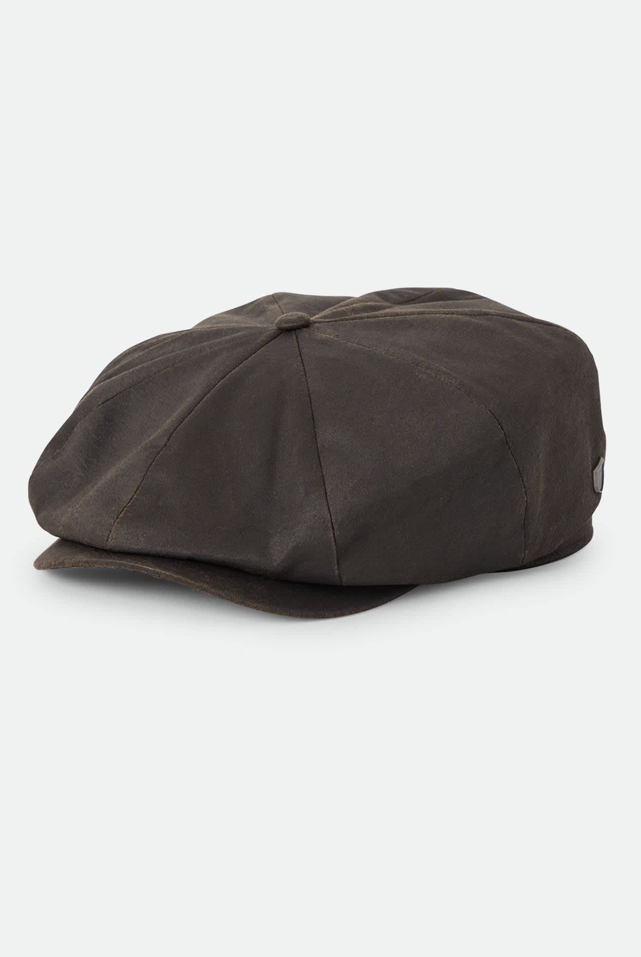 Unisex Brood Baggy Flannel Snap Cap in the color Brown Faux Leather - Front Product Laydown Image