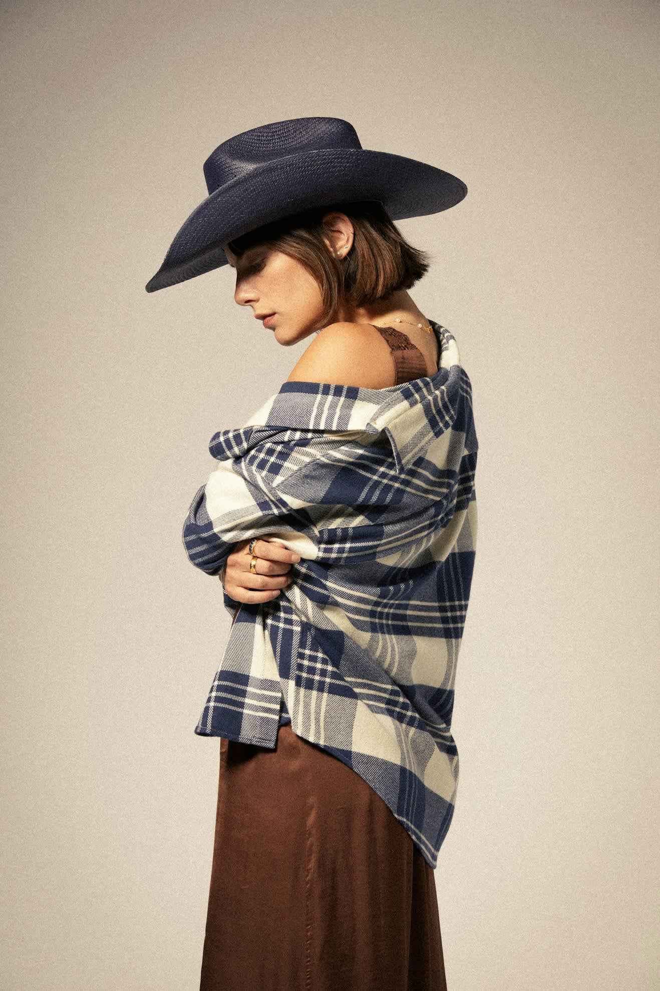 Unisex Laredo Panama Straw Cowboy Hat in the color Navy - Women's Side View